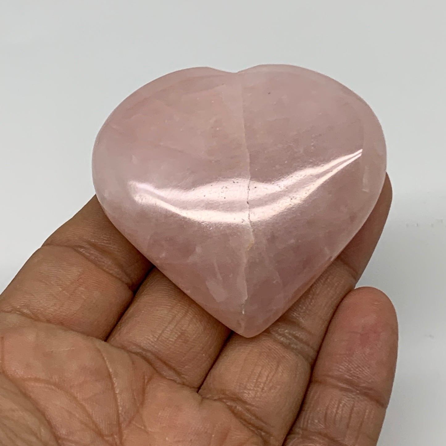 72.7g, 2"x2.2"x0.7",  Rose Quartz Heart Healing Crystal @Madagascar, B34563