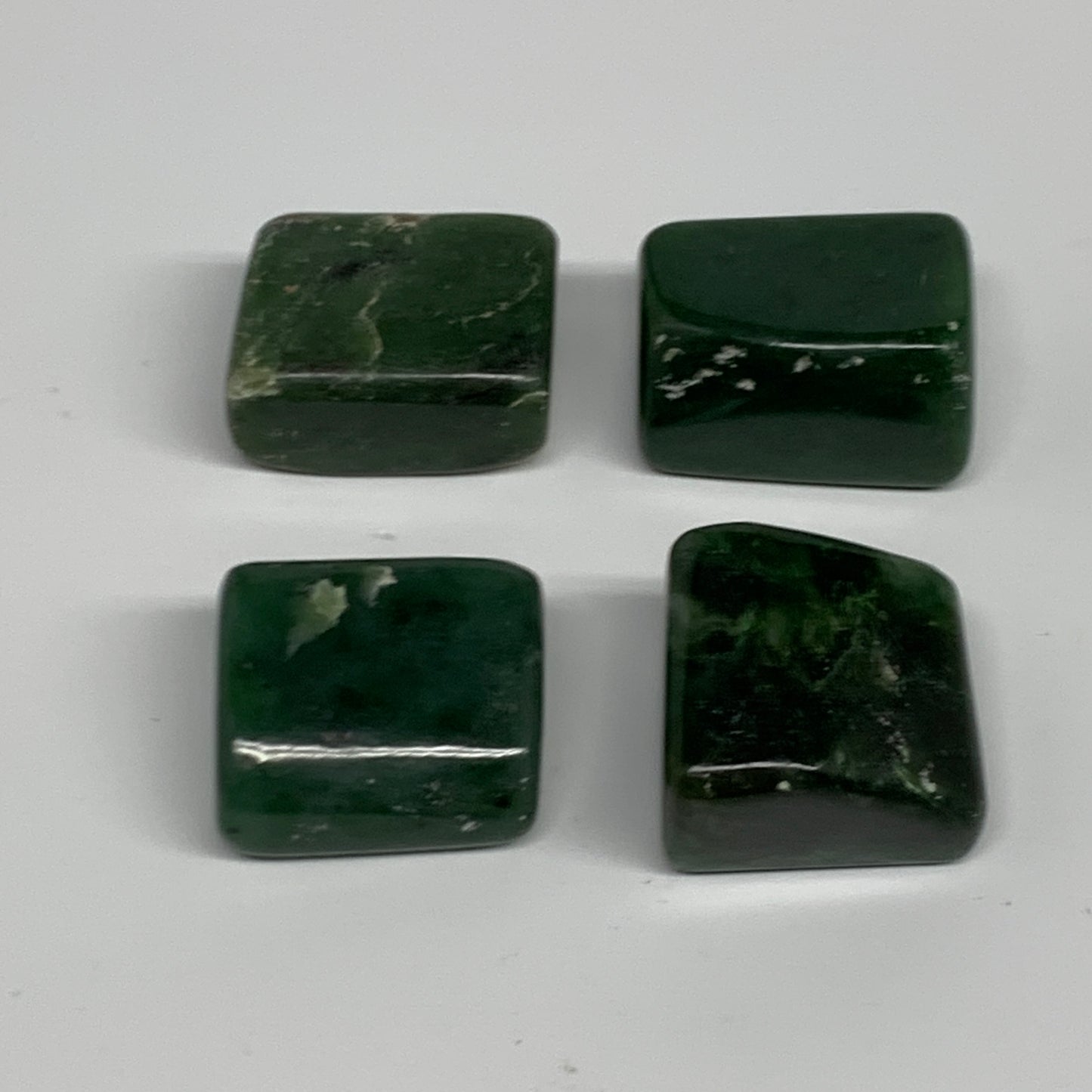 123.1g, 1"-1.2", 4pcs, Natural Nephrite Jade Tumbled Stone @Afghanistan,B31918