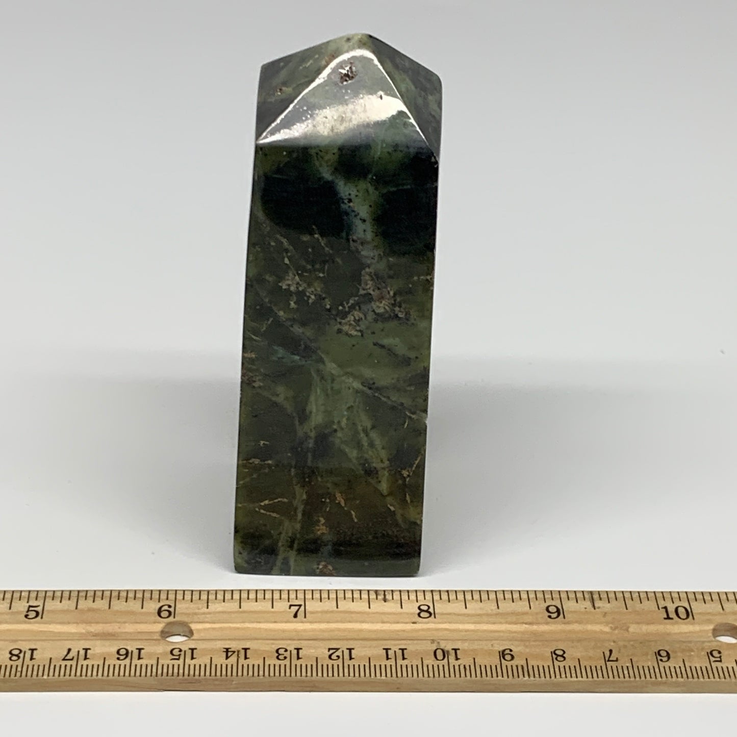357.7g, 4.4"x1.6"x1.5", Serpentine Point Tower Obelisk Crystal @Pakistan, B29649