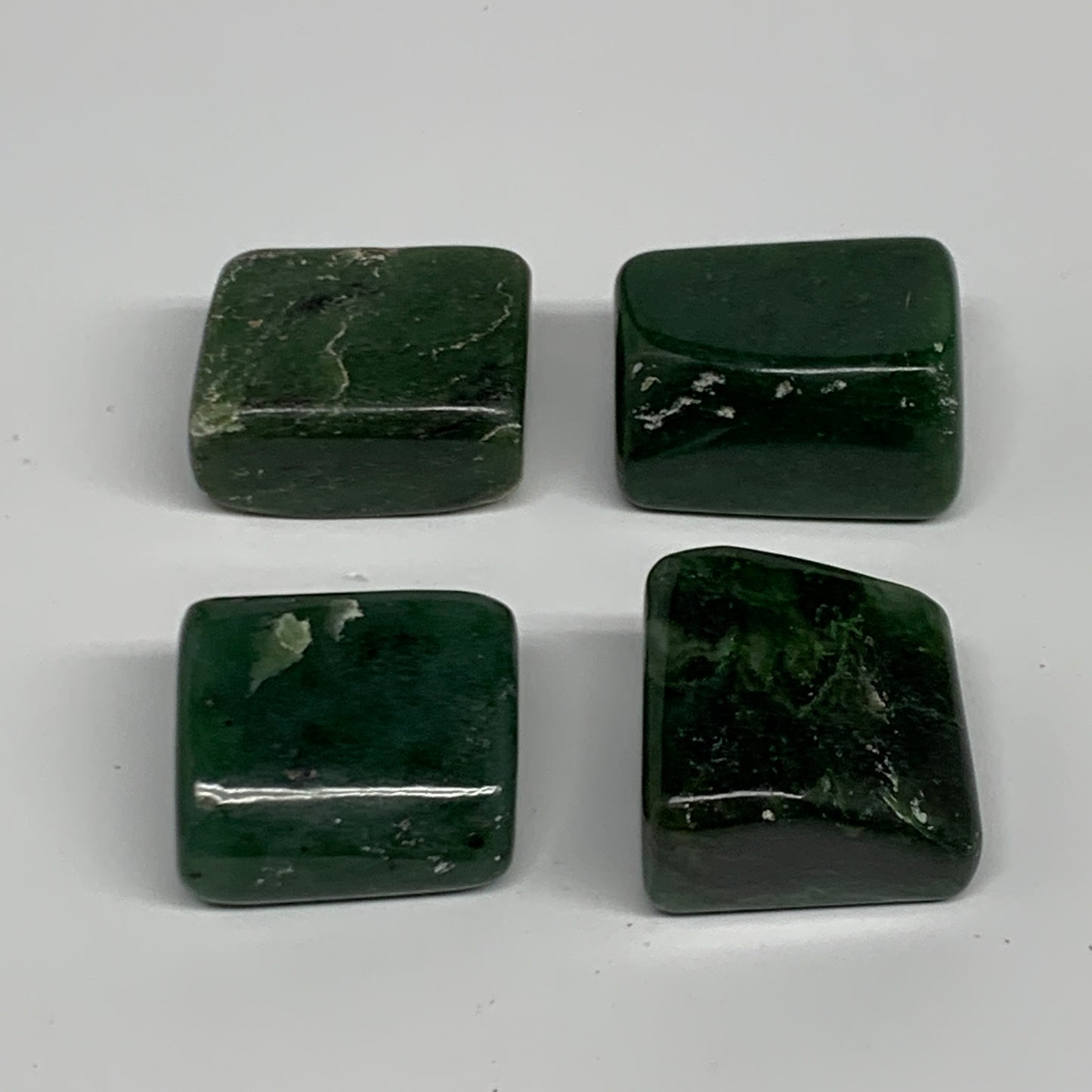 123.1g, 1"-1.2", 4pcs, Natural Nephrite Jade Tumbled Stone @Afghanistan,B31918