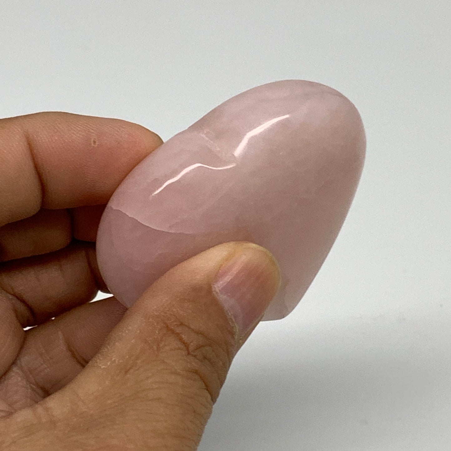 72.7g, 2"x2.2"x0.7",  Rose Quartz Heart Healing Crystal @Madagascar, B34563