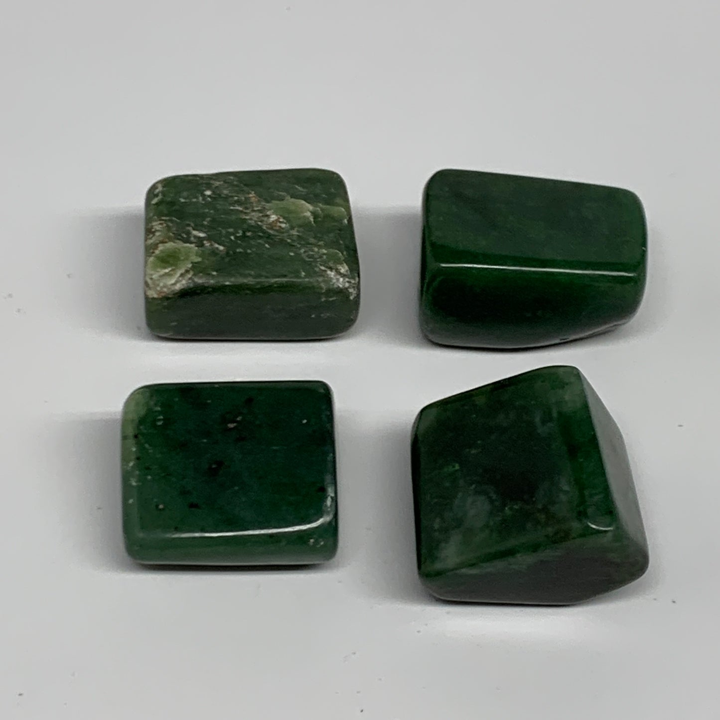 123.1g, 1"-1.2", 4pcs, Natural Nephrite Jade Tumbled Stone @Afghanistan,B31918