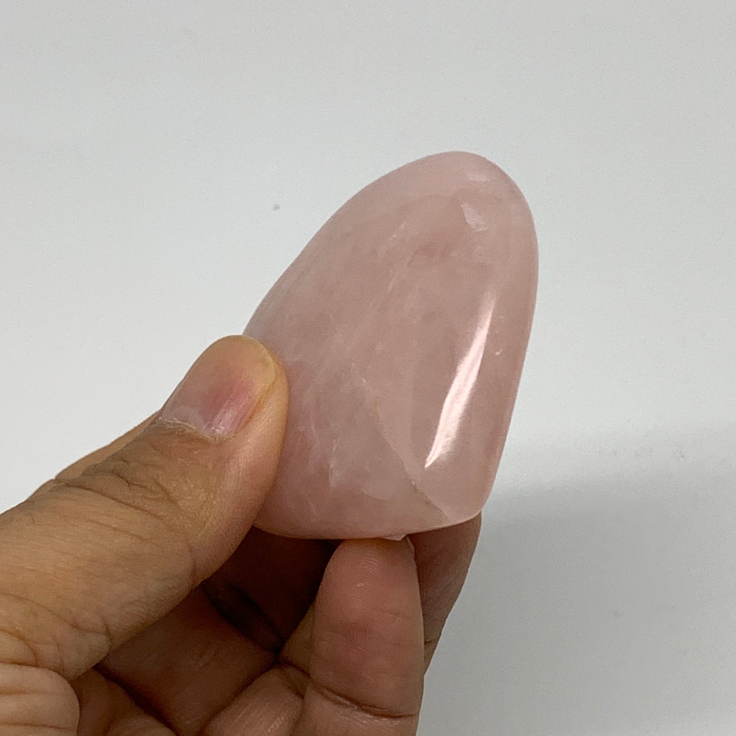 72.7g, 2"x2.2"x0.7",  Rose Quartz Heart Healing Crystal @Madagascar, B34563