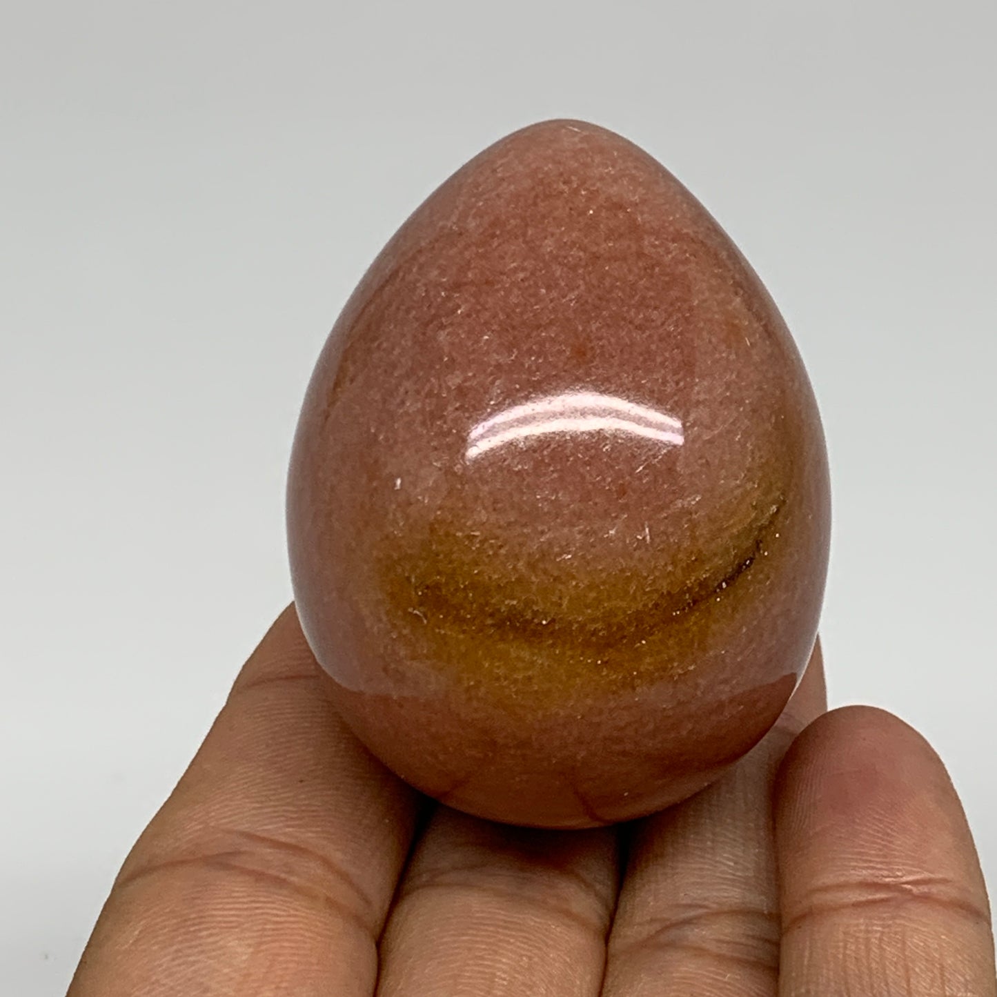 110g, 2"x1.6", Natural Red Aventurine Egg Polished Gemstone, B35336