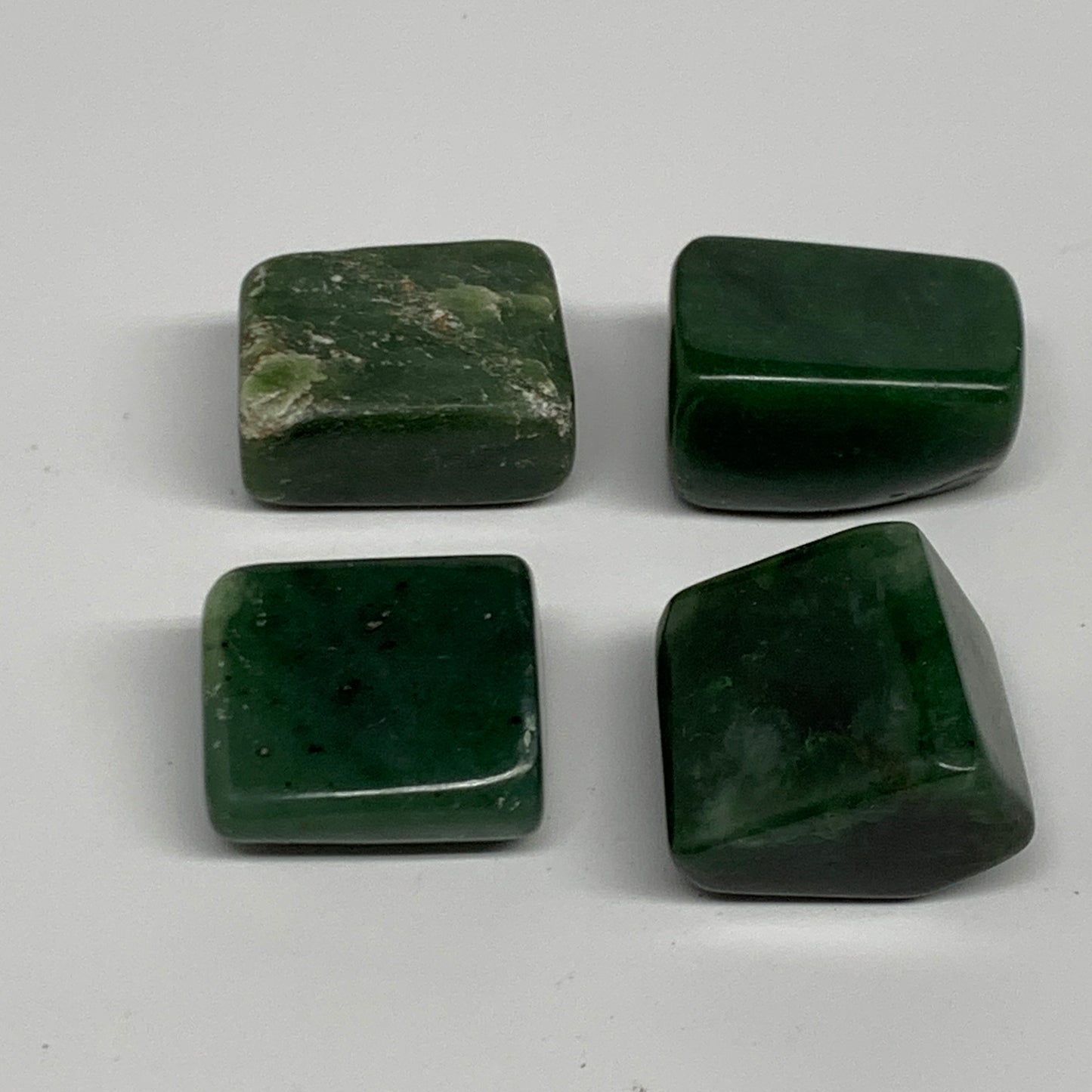 123.1g, 1"-1.2", 4pcs, Natural Nephrite Jade Tumbled Stone @Afghanistan,B31918