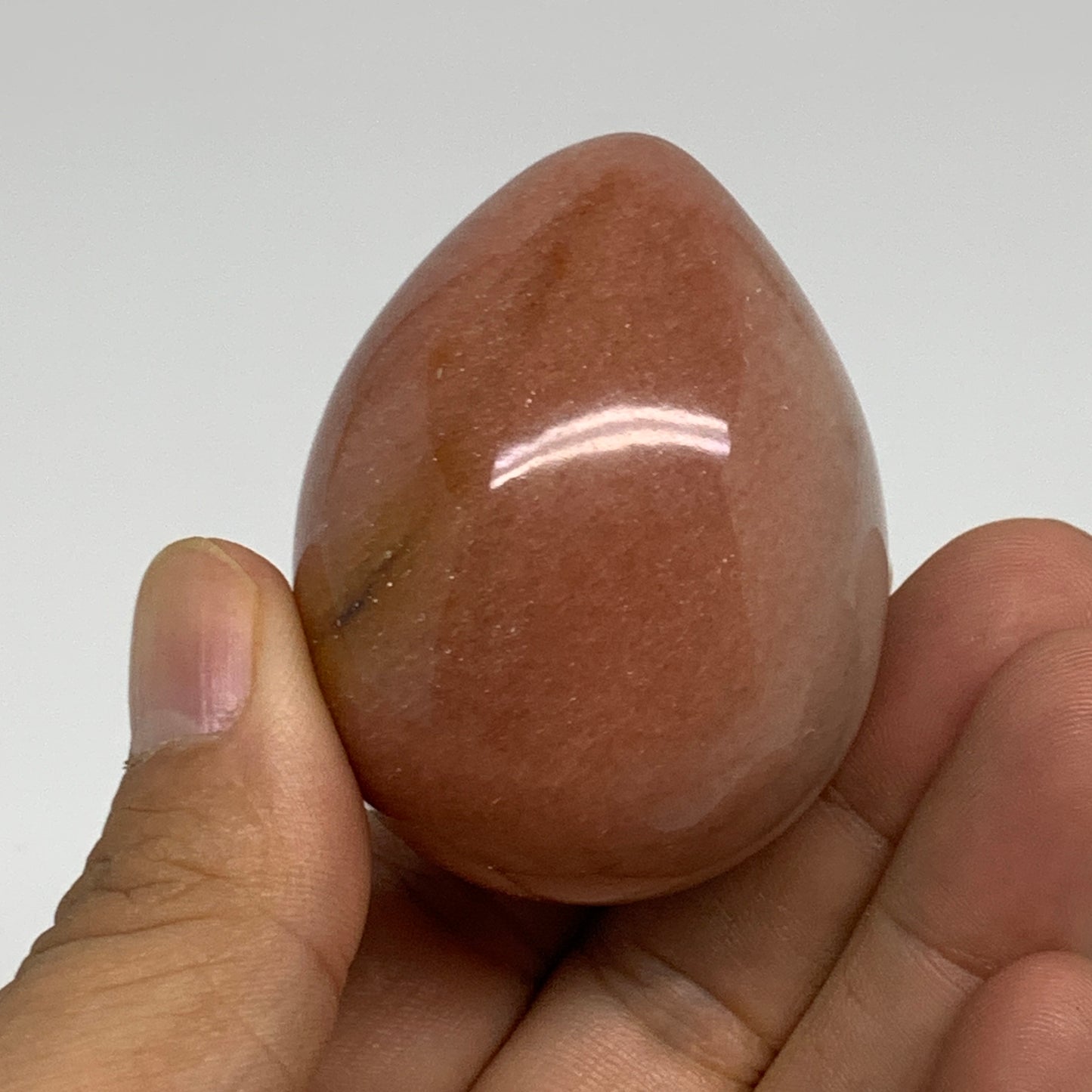 110g, 2"x1.6", Natural Red Aventurine Egg Polished Gemstone, B35336