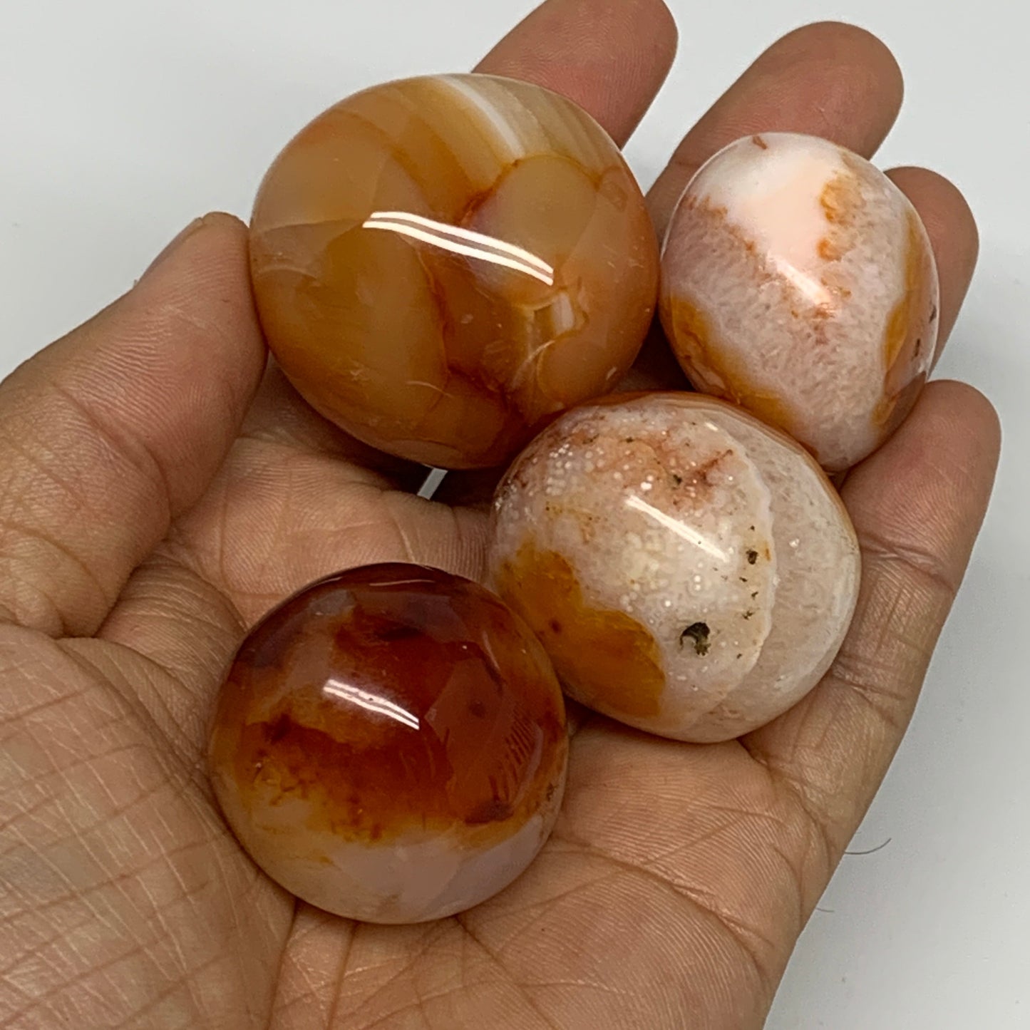 1015g, 1.1" - 1.6", 21pcs, Small Red Carnelian Palm-Stone Tumbled Crystal, B2812