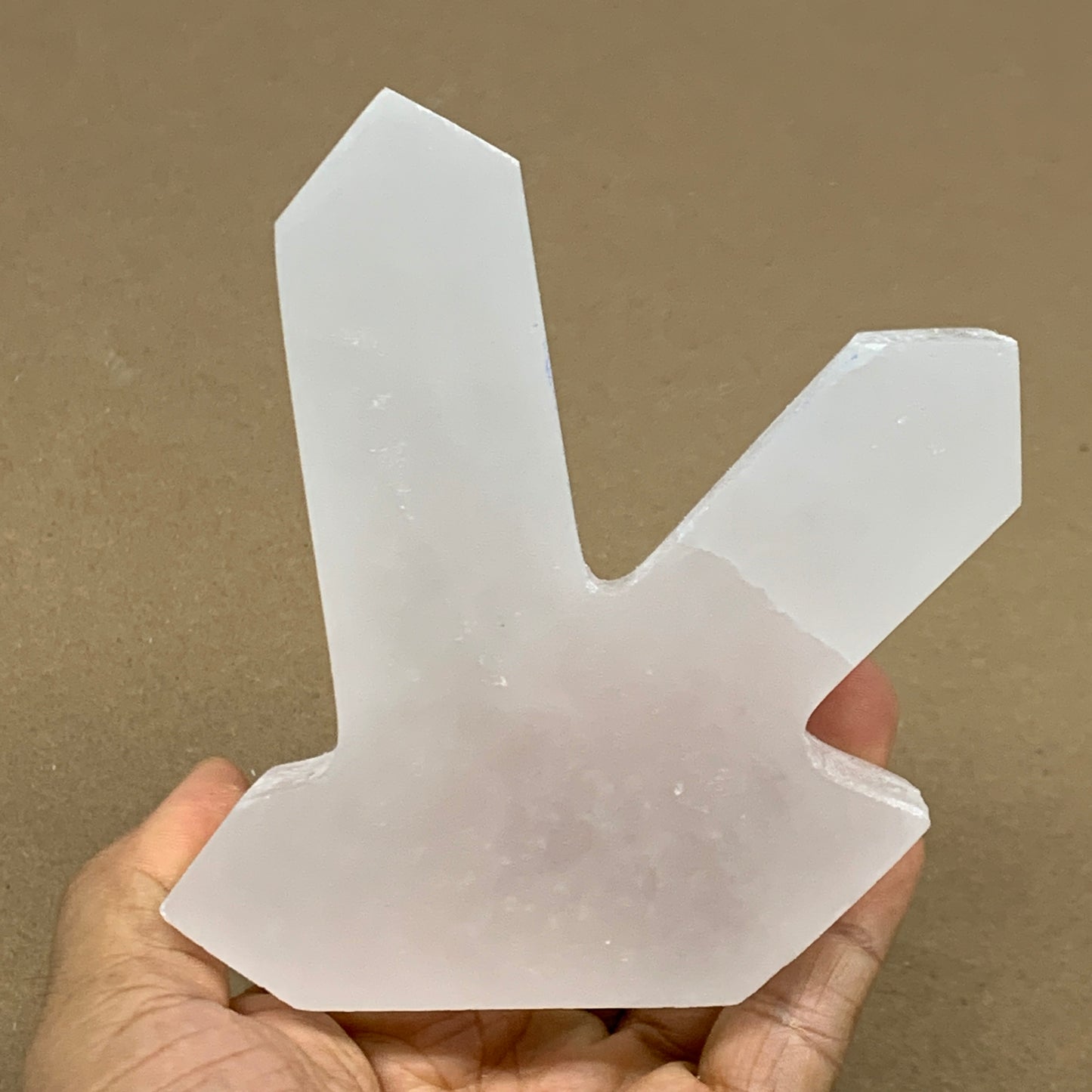 0.87 lbs, 4.3"x3.7"x1.2", Natural Selenite Crystals Carved,Home Decor, B35975