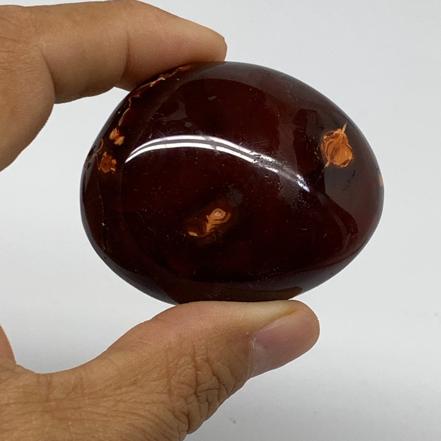 242g, 2"-2.1", 3pcs, Red Carnelian Palm-Stone Gem Crystal Polished, B37600