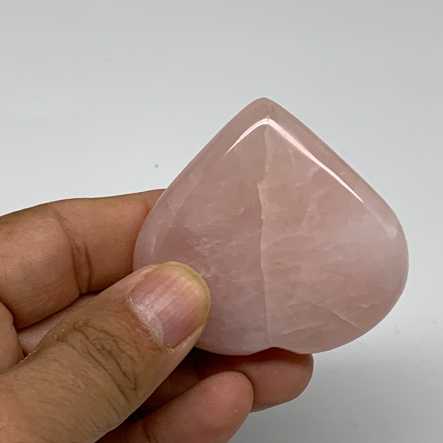 72.7g, 2"x2.2"x0.7",  Rose Quartz Heart Healing Crystal @Madagascar, B34563
