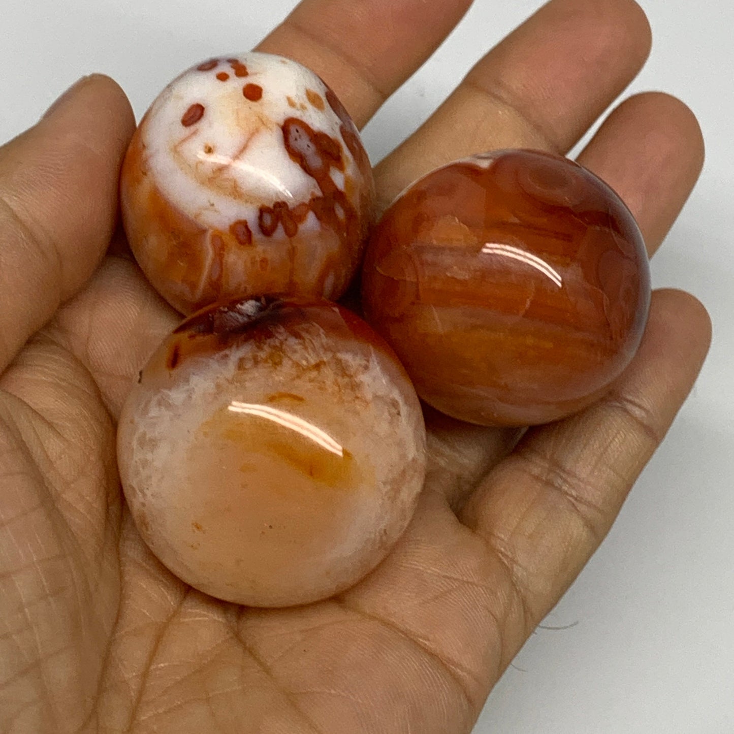 1015g, 1.1" - 1.6", 21pcs, Small Red Carnelian Palm-Stone Tumbled Crystal, B2812