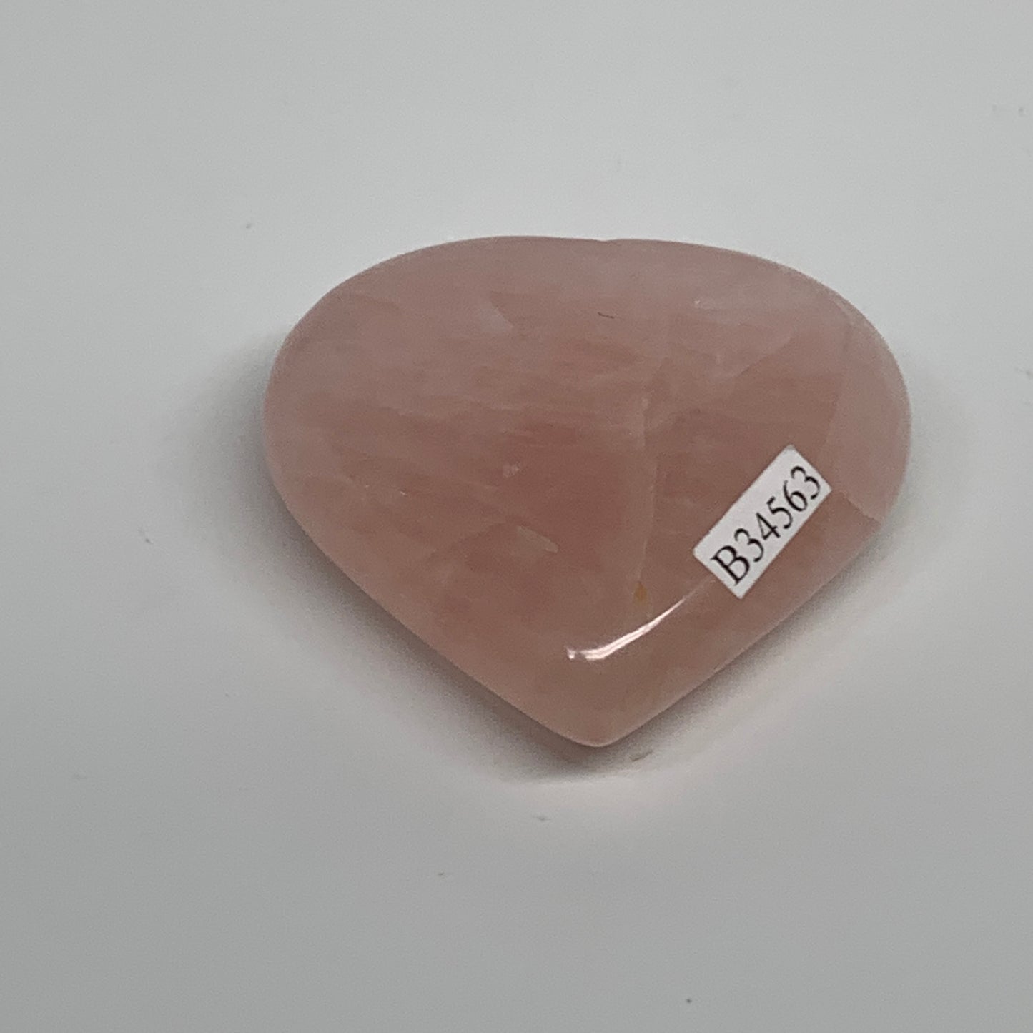 72.7g, 2"x2.2"x0.7",  Rose Quartz Heart Healing Crystal @Madagascar, B34563