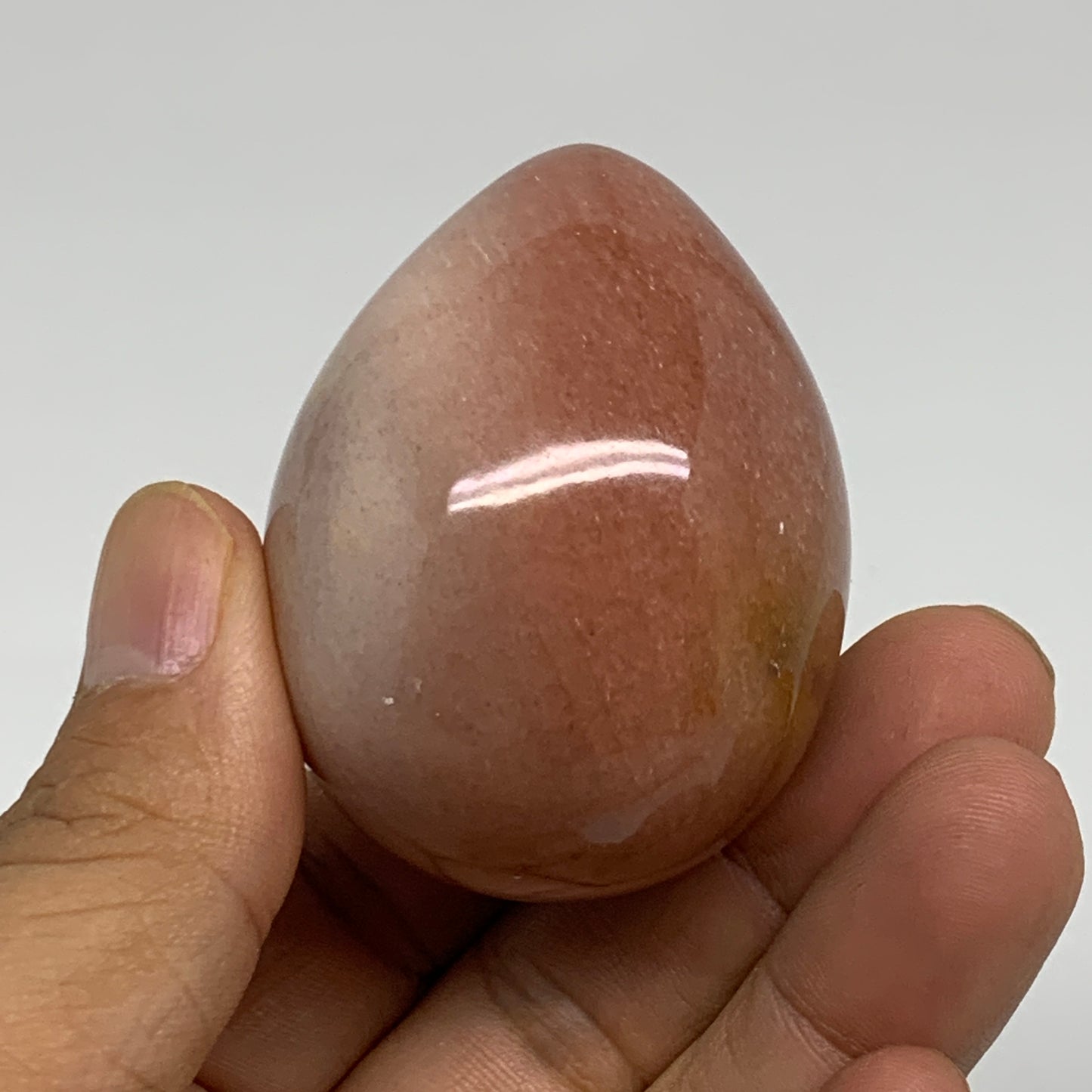 110g, 2"x1.6", Natural Red Aventurine Egg Polished Gemstone, B35336