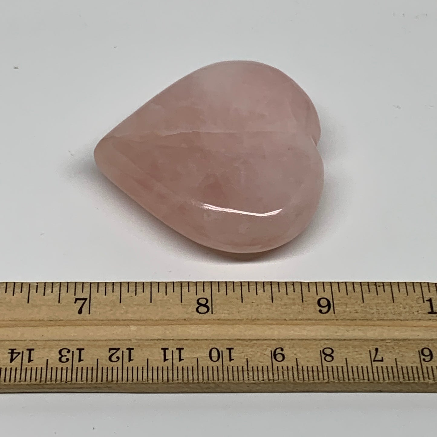 72.7g, 2"x2.2"x0.7",  Rose Quartz Heart Healing Crystal @Madagascar, B34563