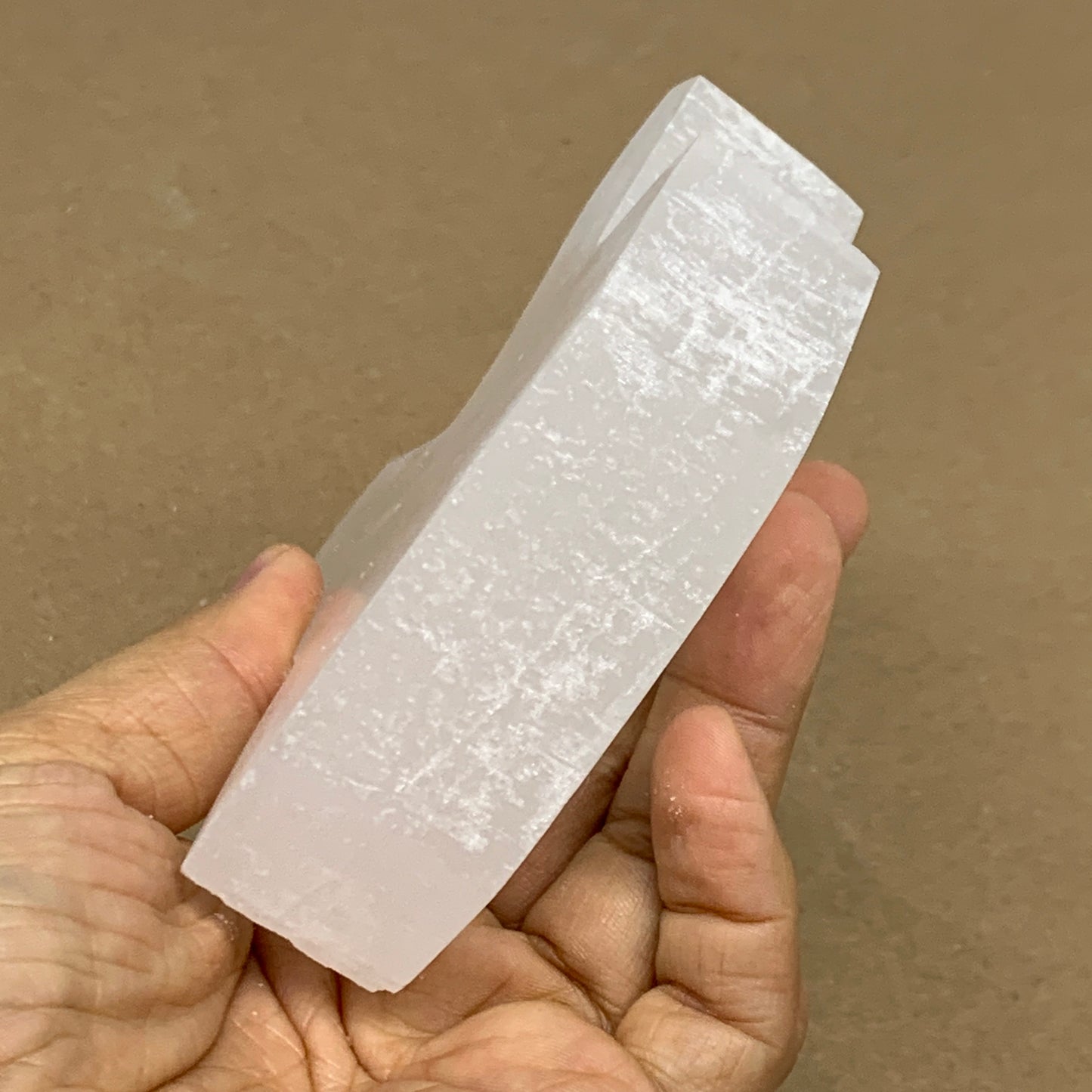 0.87 lbs, 4.3"x3.7"x1.2", Natural Selenite Crystals Carved,Home Decor, B35975