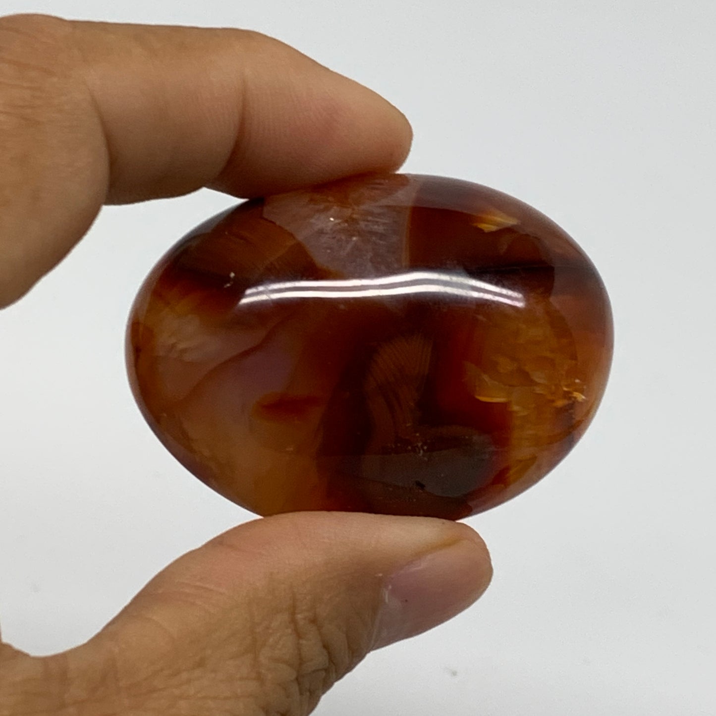 242g, 2"-2.1", 3pcs, Red Carnelian Palm-Stone Gem Crystal Polished, B37600