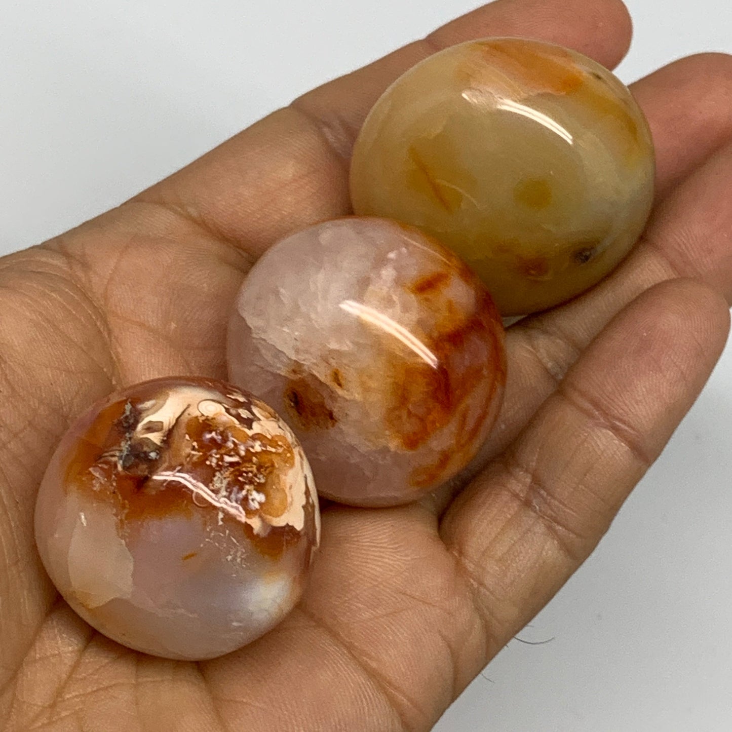 1015g, 1.1" - 1.6", 21pcs, Small Red Carnelian Palm-Stone Tumbled Crystal, B2812