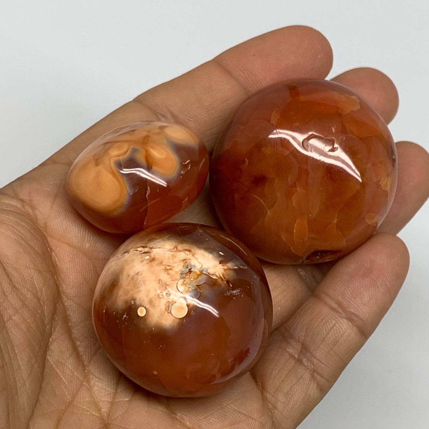 1015g, 1.1" - 1.6", 21pcs, Small Red Carnelian Palm-Stone Tumbled Crystal, B2812