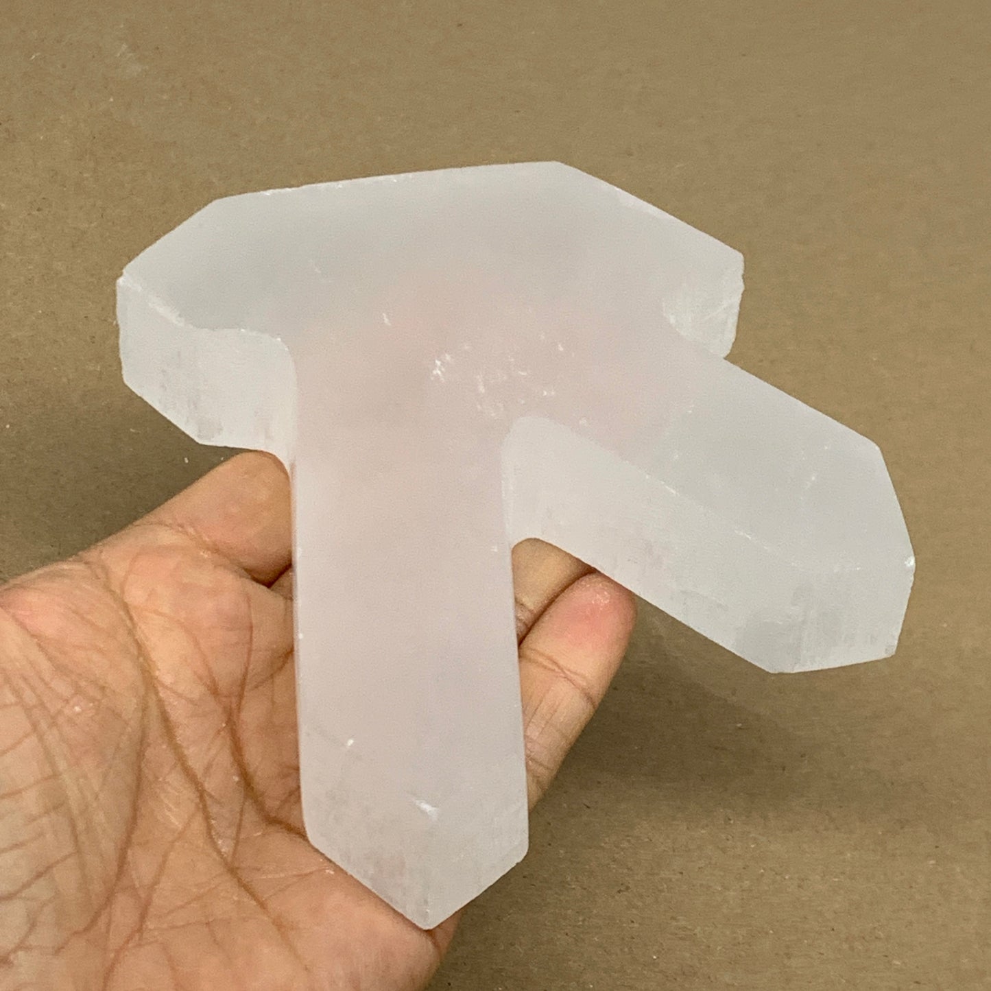 0.87 lbs, 4.3"x3.7"x1.2", Natural Selenite Crystals Carved,Home Decor, B35975