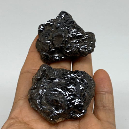 130g, 1.8" - 2", 2 pcs, Rough Hematite Botryoidal Mineral Crystal, B38458