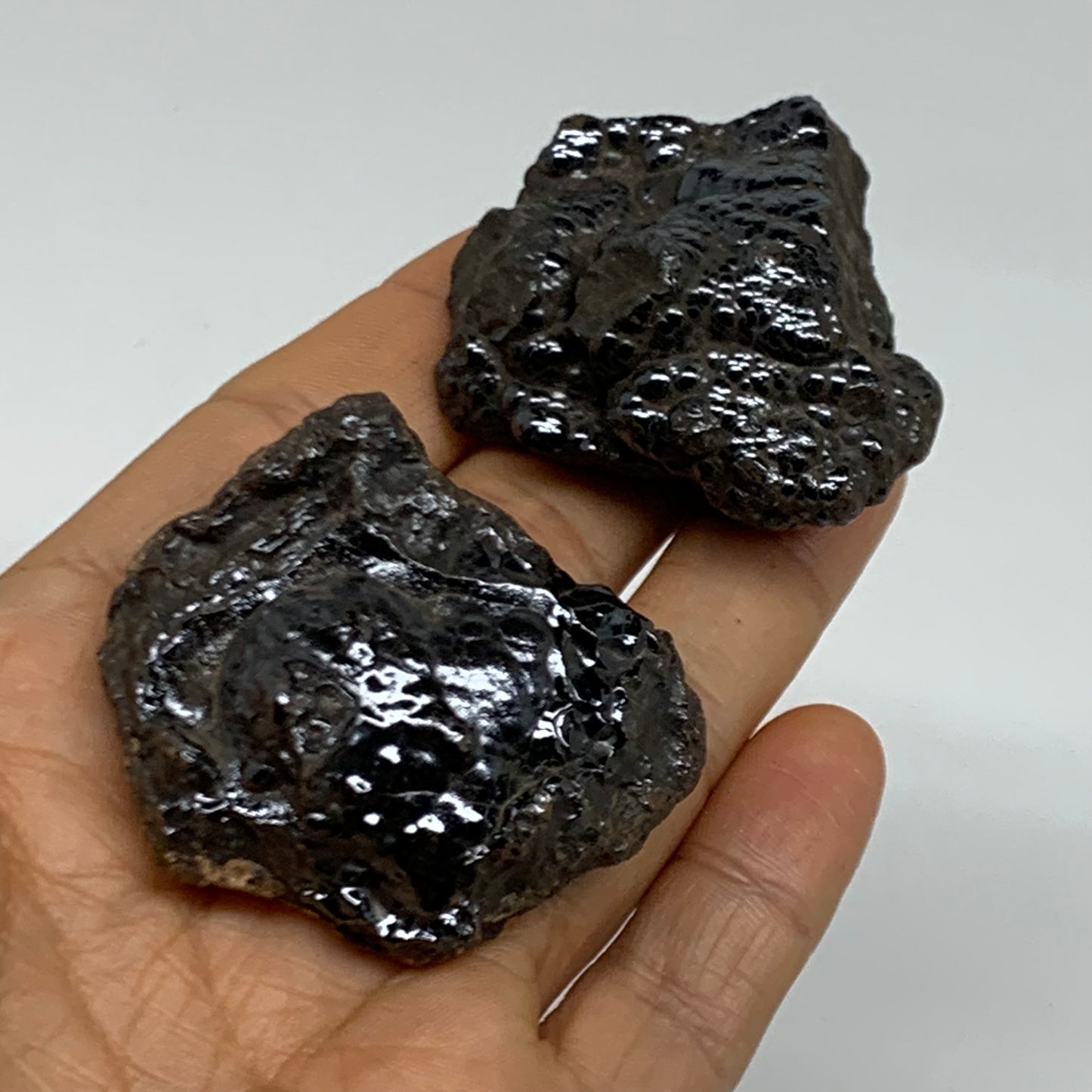 130g, 1.8" - 2", 2 pcs, Rough Hematite Botryoidal Mineral Crystal, B38458