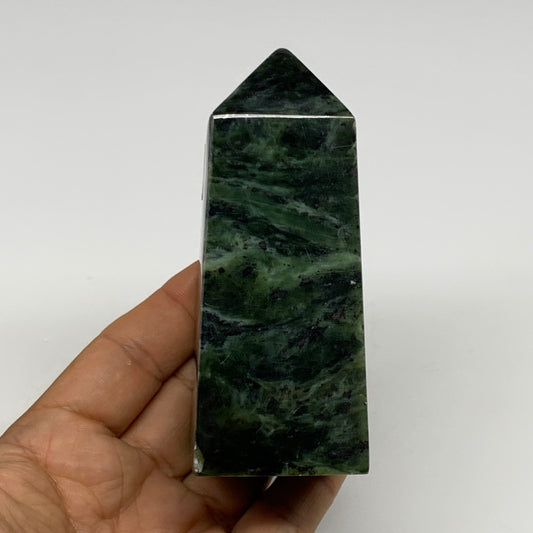 318.7g, 3.9"x1.6"x1.5", Serpentine Point Tower Obelisk Crystal @Pakistan, B29651