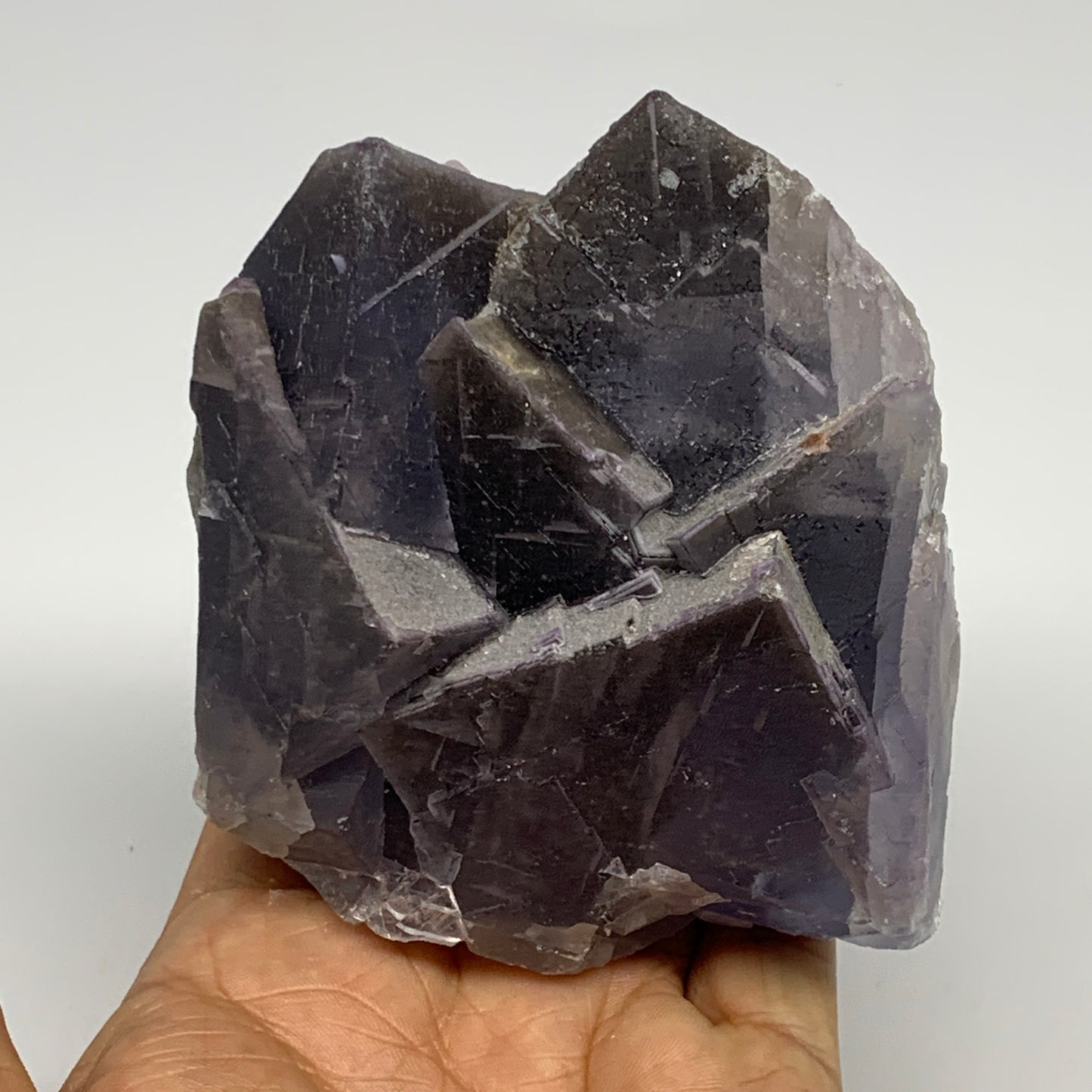 0.698 lbs, 3.5"x3.4"x2.6", Purple Fluorite Crystal Mineral Specimen @Pakistan, B