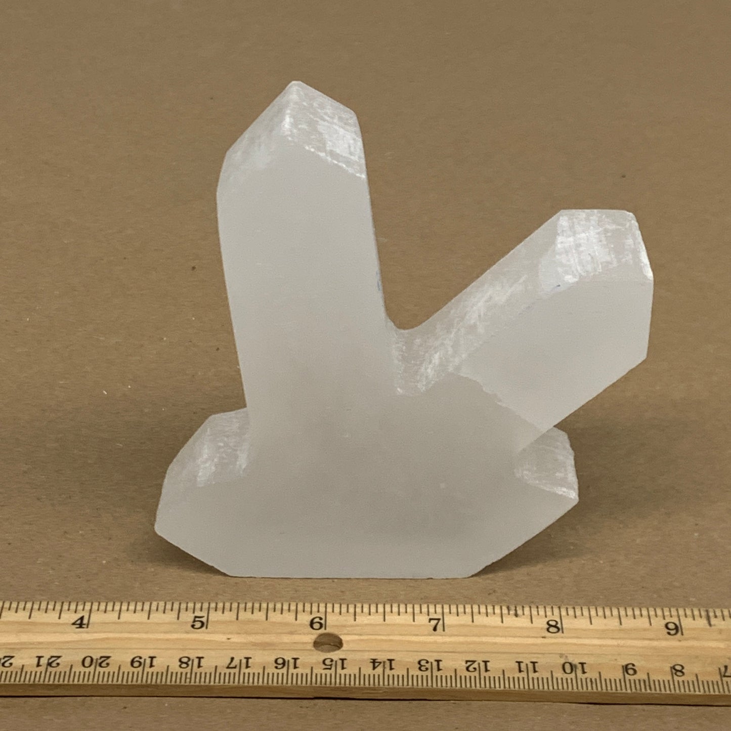 0.87 lbs, 4.3"x3.7"x1.2", Natural Selenite Crystals Carved,Home Decor, B35975