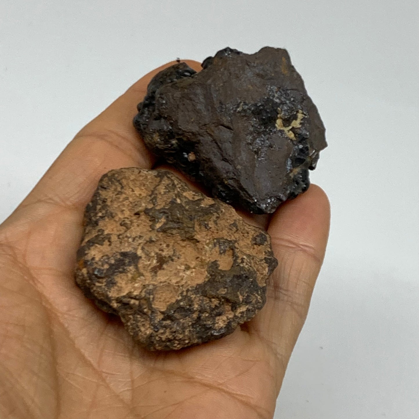 130g, 1.8" - 2", 2 pcs, Rough Hematite Botryoidal Mineral Crystal, B38458