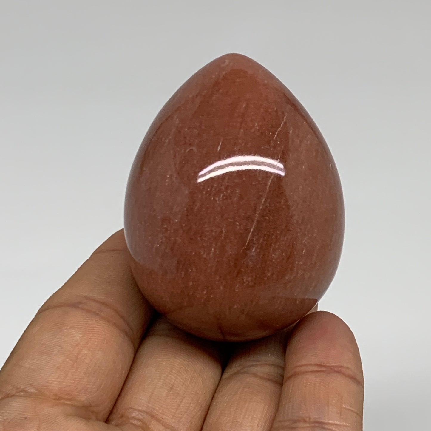 125.2g, 2.2"x1.7", Natural Red Aventurine Egg Polished Gemstone, B35337