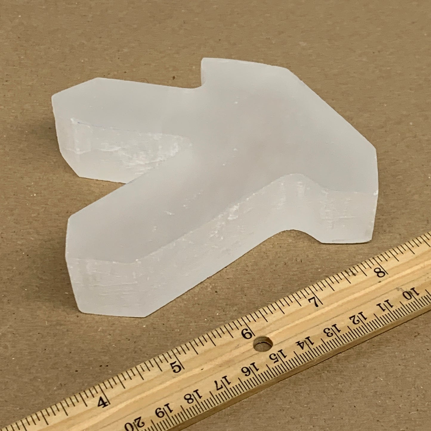 0.87 lbs, 4.3"x3.7"x1.2", Natural Selenite Crystals Carved,Home Decor, B35975