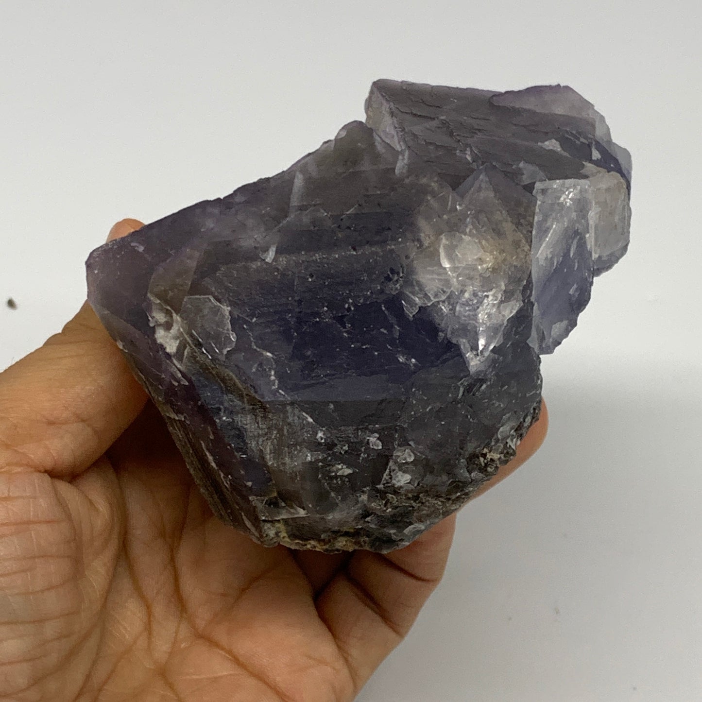0.698 lbs, 3.5"x3.4"x2.6", Purple Fluorite Crystal Mineral Specimen @Pakistan, B