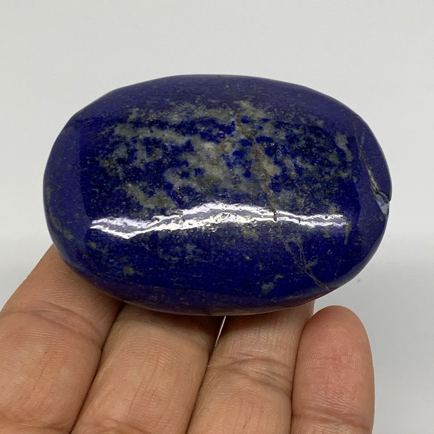 109.9g, 2.4"x1.8"x0.9", Natural Lapis Lazuli Palm Stone @Afghanistan, B36690