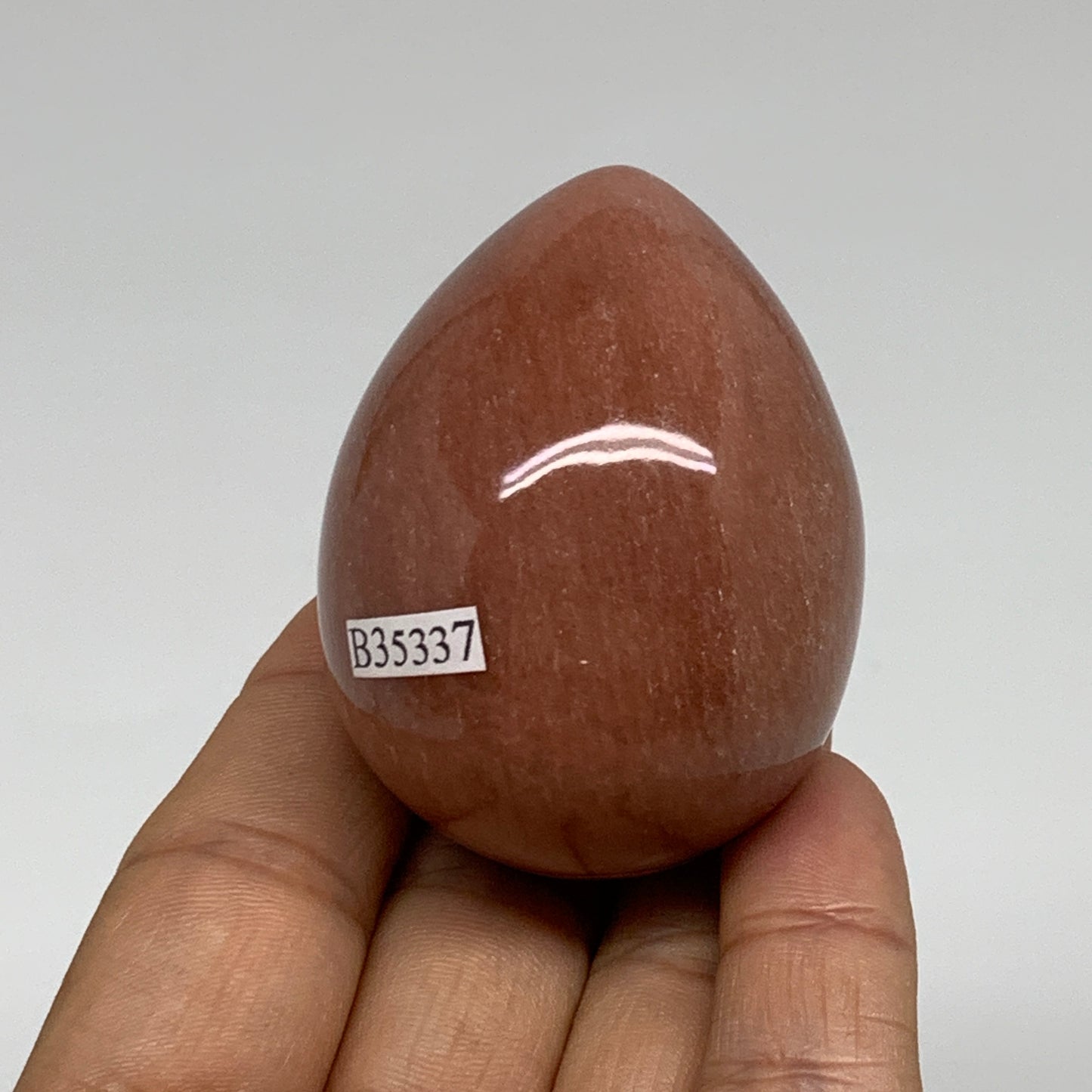 125.2g, 2.2"x1.7", Natural Red Aventurine Egg Polished Gemstone, B35337