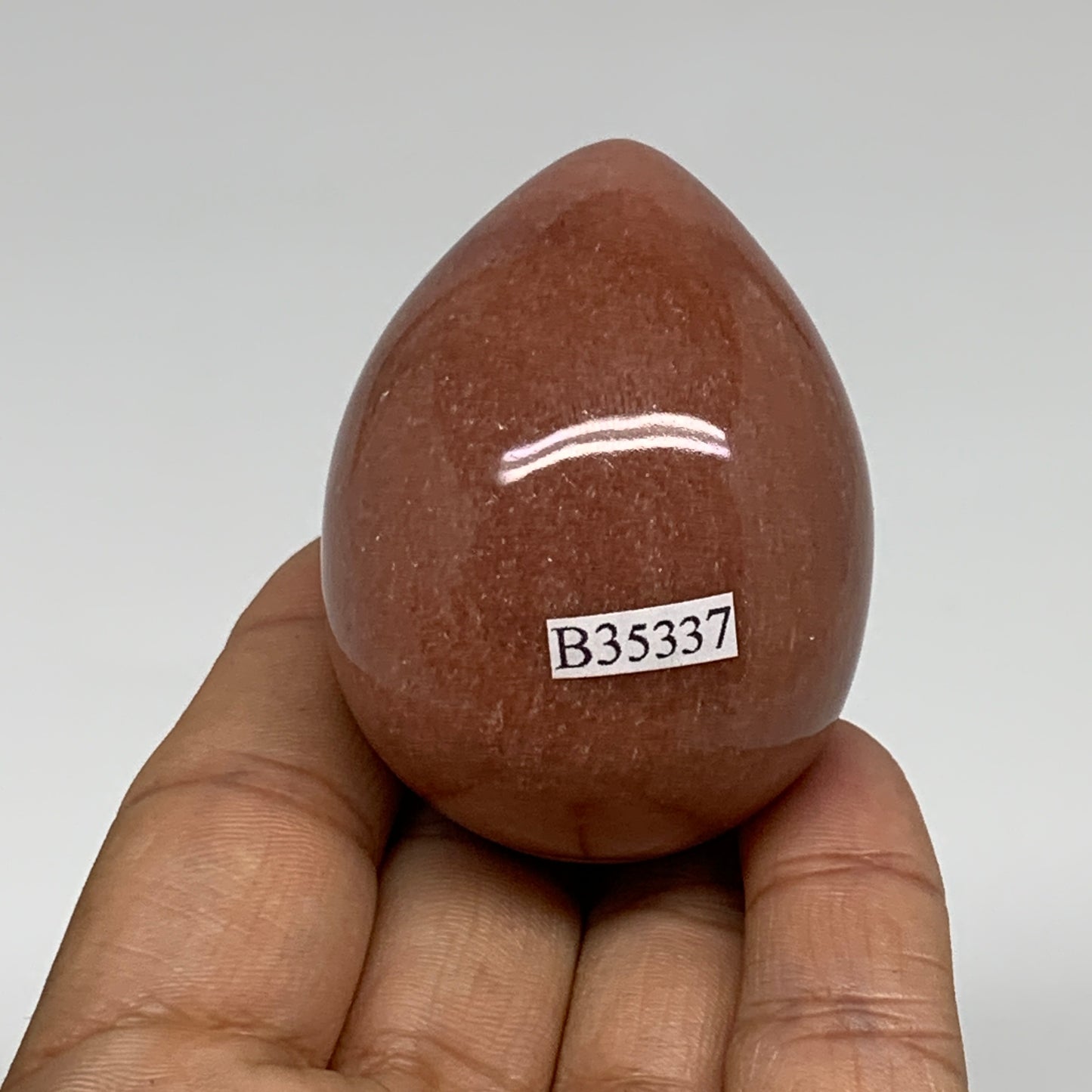 125.2g, 2.2"x1.7", Natural Red Aventurine Egg Polished Gemstone, B35337