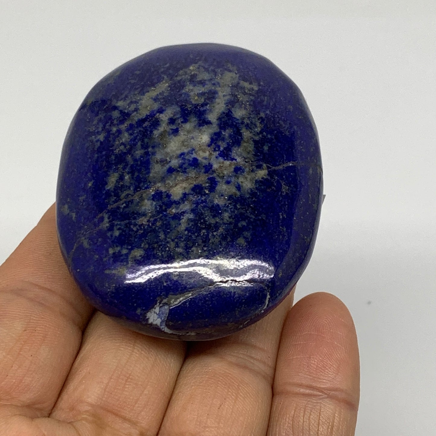 109.9g, 2.4"x1.8"x0.9", Natural Lapis Lazuli Palm Stone @Afghanistan, B36690