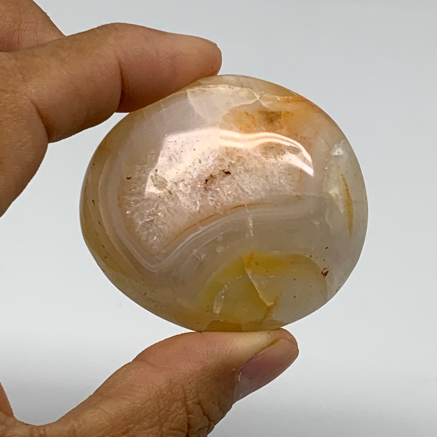 227.2g, 2"-2", 3pcs, Red Carnelian Palm-Stone Gem Crystal Polished, B37601