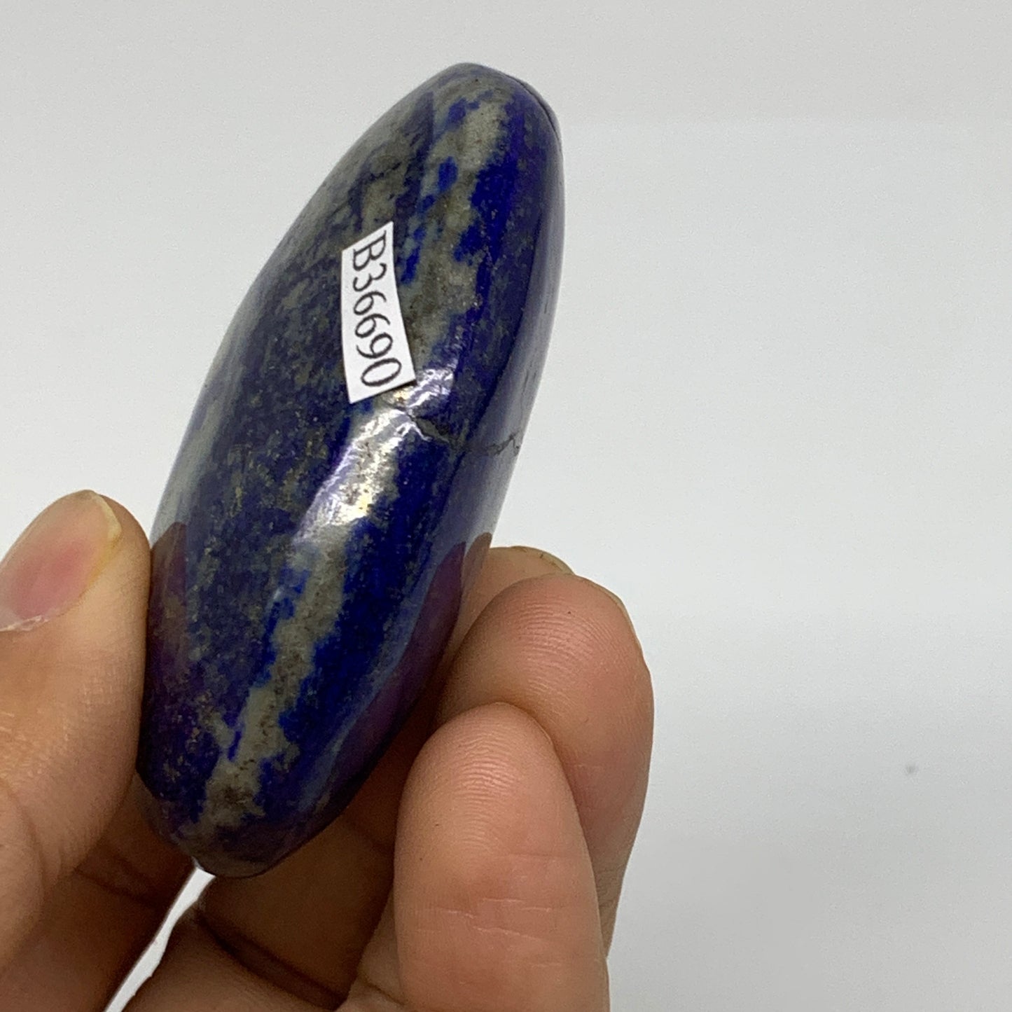 109.9g, 2.4"x1.8"x0.9", Natural Lapis Lazuli Palm Stone @Afghanistan, B36690