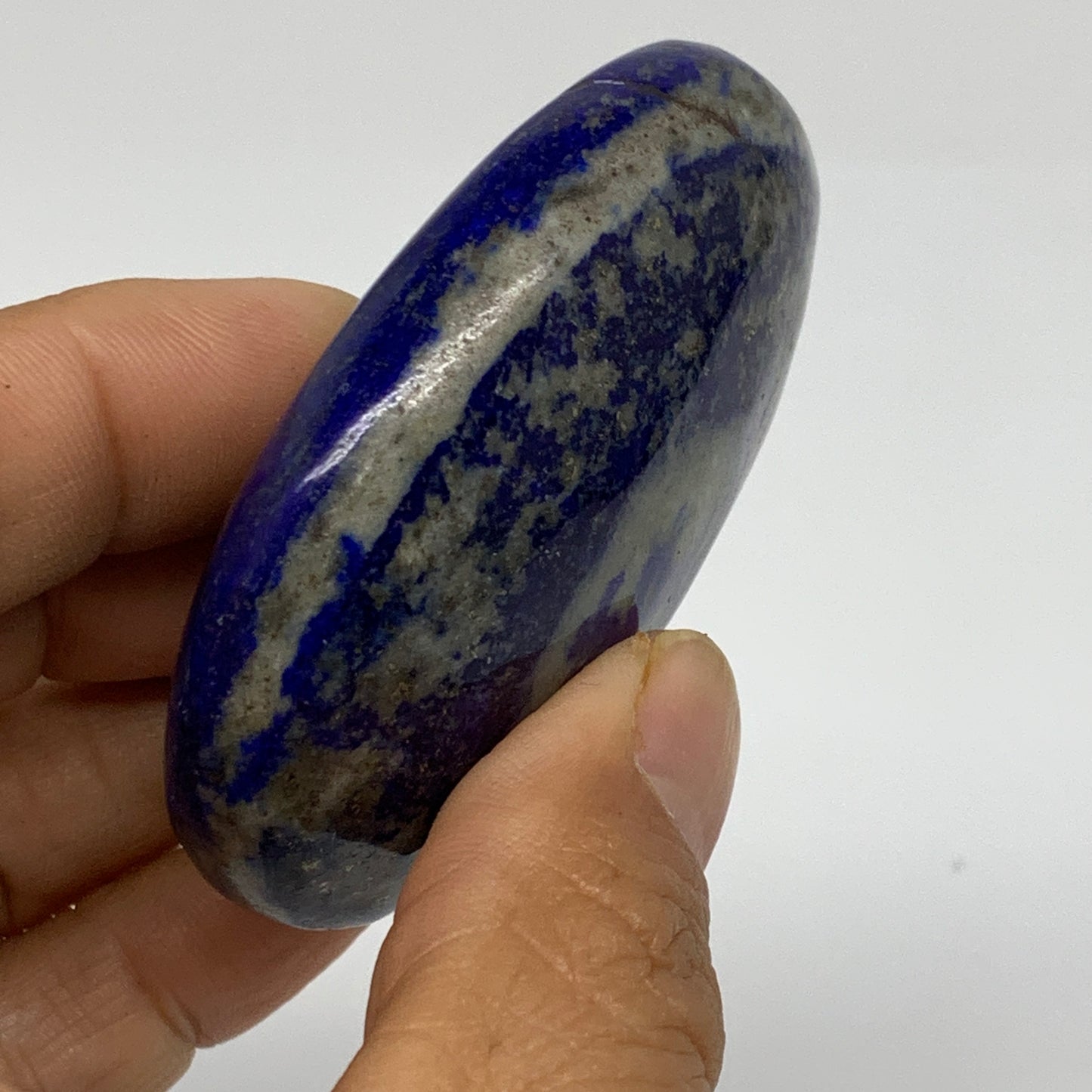109.9g, 2.4"x1.8"x0.9", Natural Lapis Lazuli Palm Stone @Afghanistan, B36690