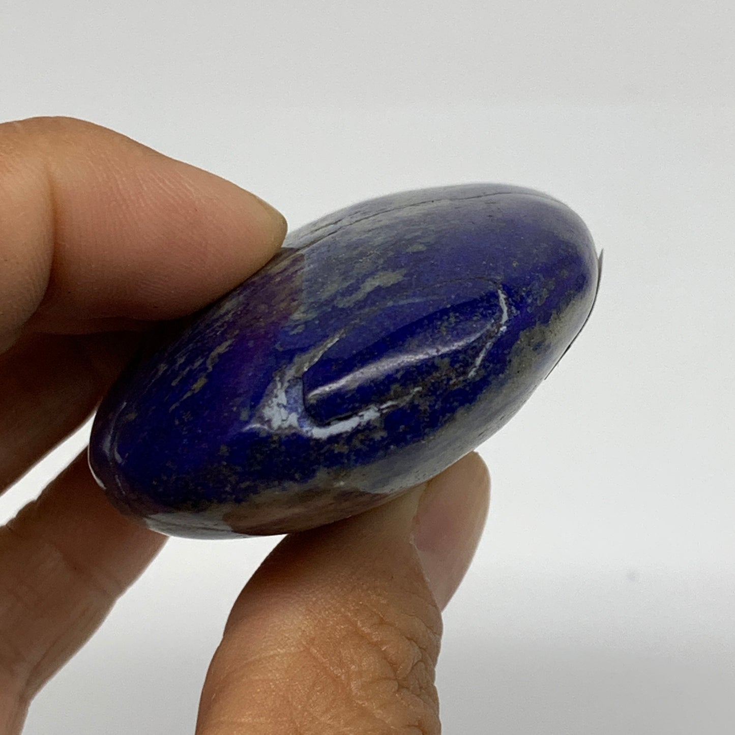 109.9g, 2.4"x1.8"x0.9", Natural Lapis Lazuli Palm Stone @Afghanistan, B36690