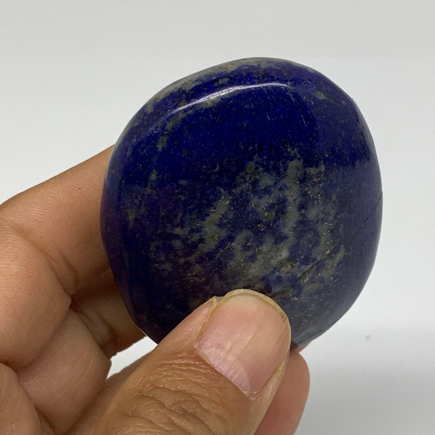 109.9g, 2.4"x1.8"x0.9", Natural Lapis Lazuli Palm Stone @Afghanistan, B36690