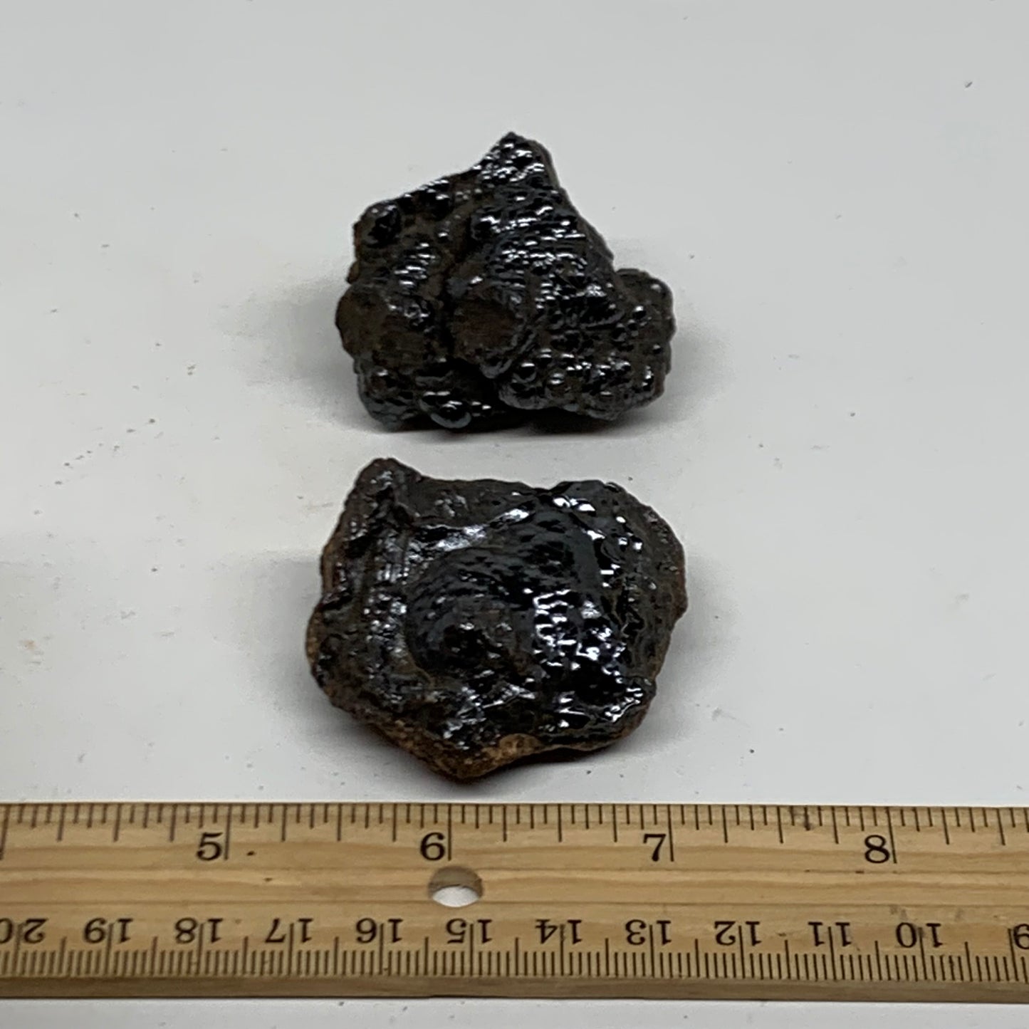 130g, 1.8" - 2", 2 pcs, Rough Hematite Botryoidal Mineral Crystal, B38458