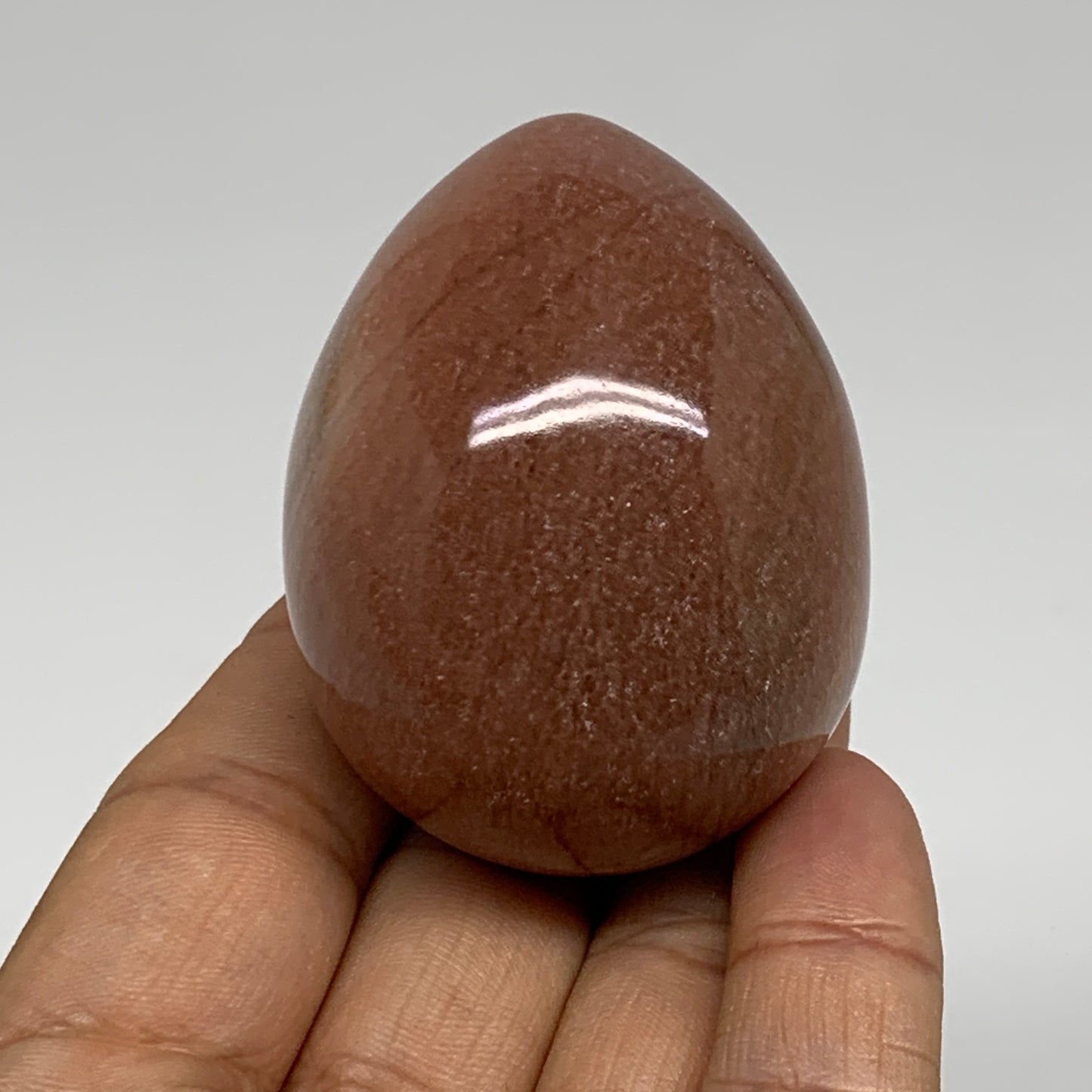 124.7g, 2.1"x1.6", Natural Red Aventurine Egg Polished Gemstone, B35338