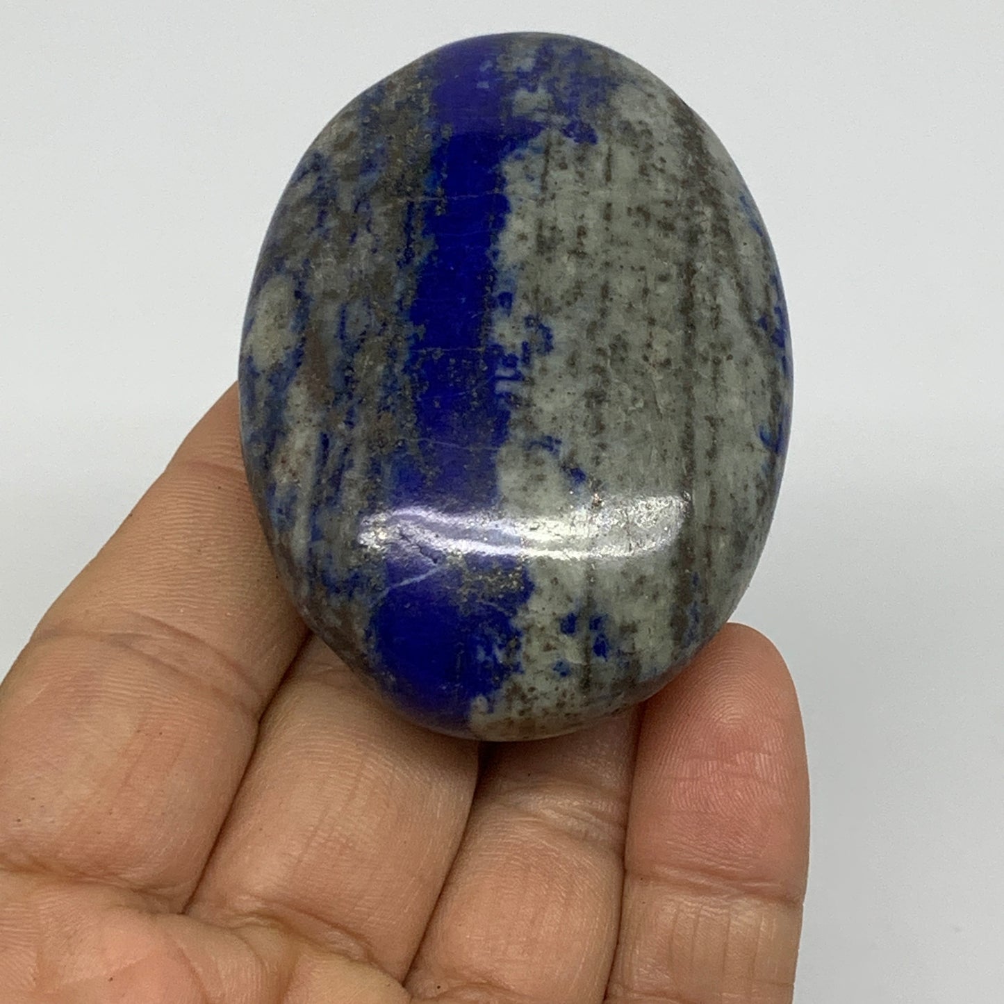 108.3g, 2.6"x1.8"x0.9", Natural Lapis Lazuli Palm Stone @Afghanistan, B36691