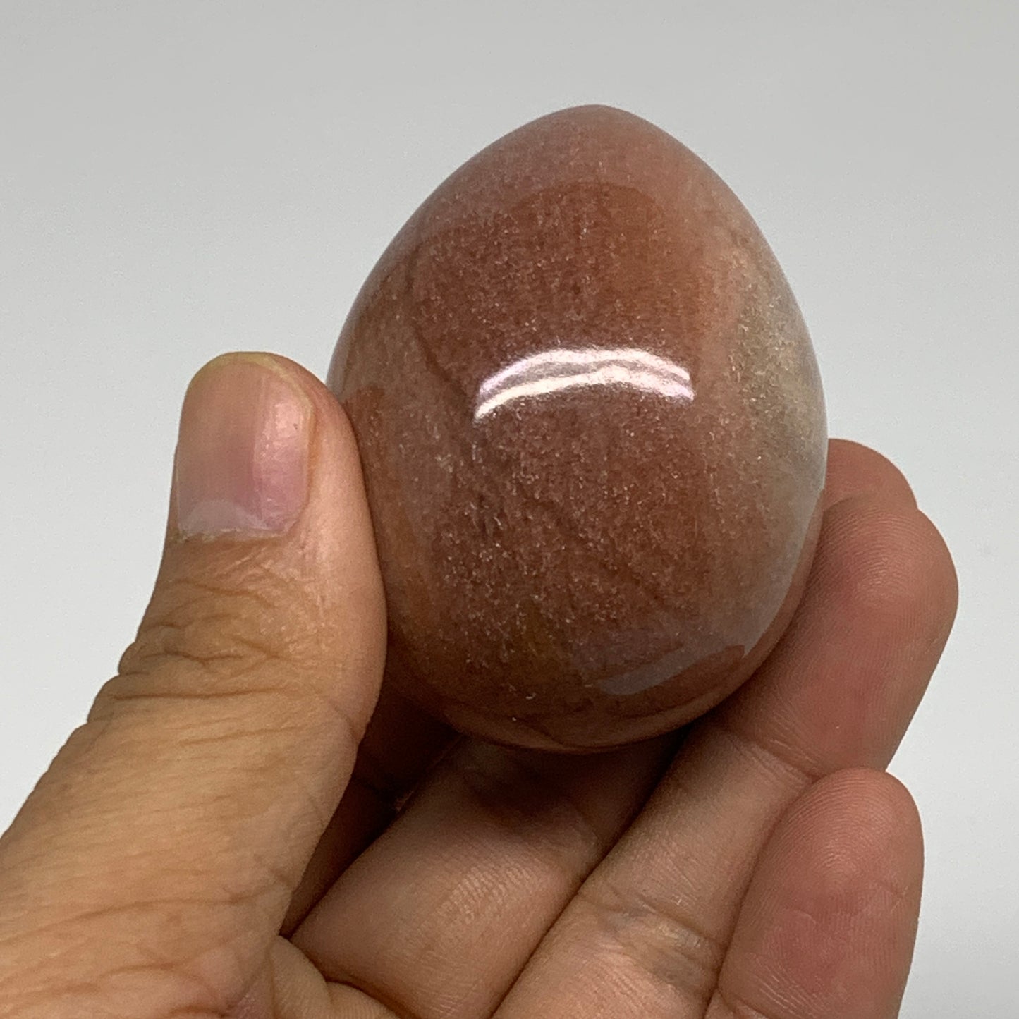 124.7g, 2.1"x1.6", Natural Red Aventurine Egg Polished Gemstone, B35338