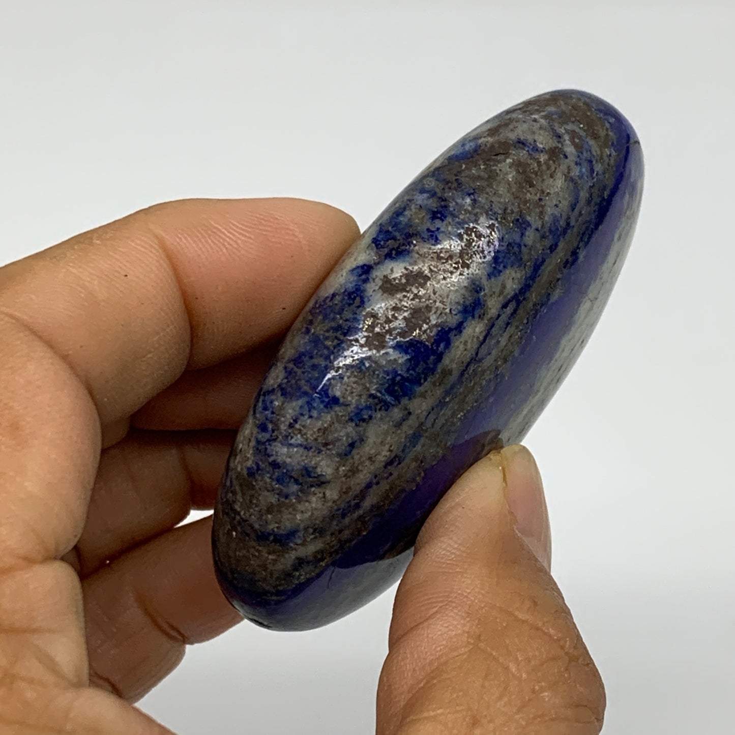 108.3g, 2.6"x1.8"x0.9", Natural Lapis Lazuli Palm Stone @Afghanistan, B36691
