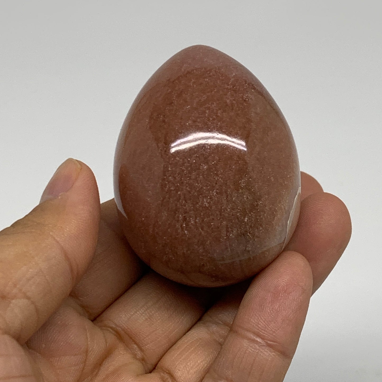 124.7g, 2.1"x1.6", Natural Red Aventurine Egg Polished Gemstone, B35338