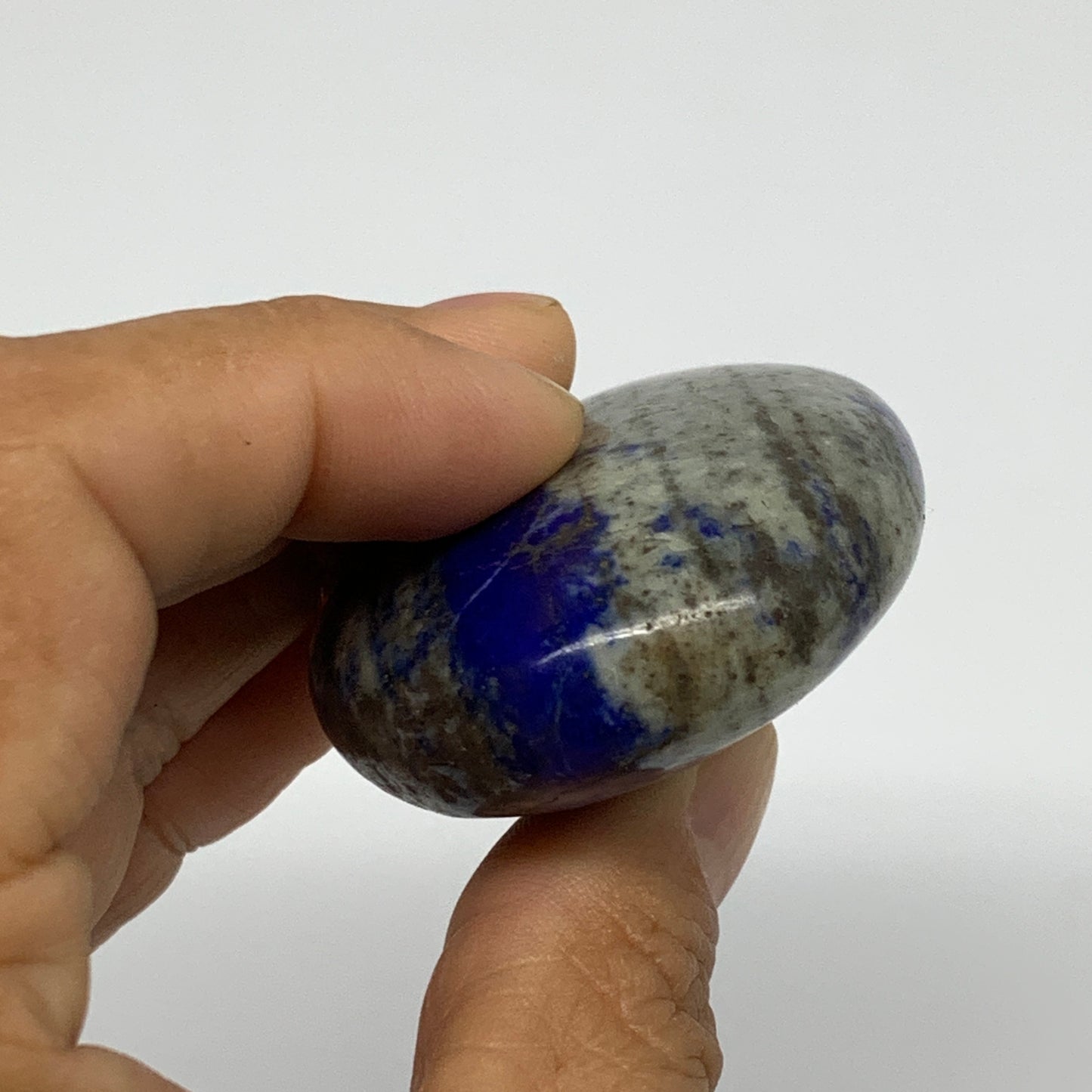 108.3g, 2.6"x1.8"x0.9", Natural Lapis Lazuli Palm Stone @Afghanistan, B36691