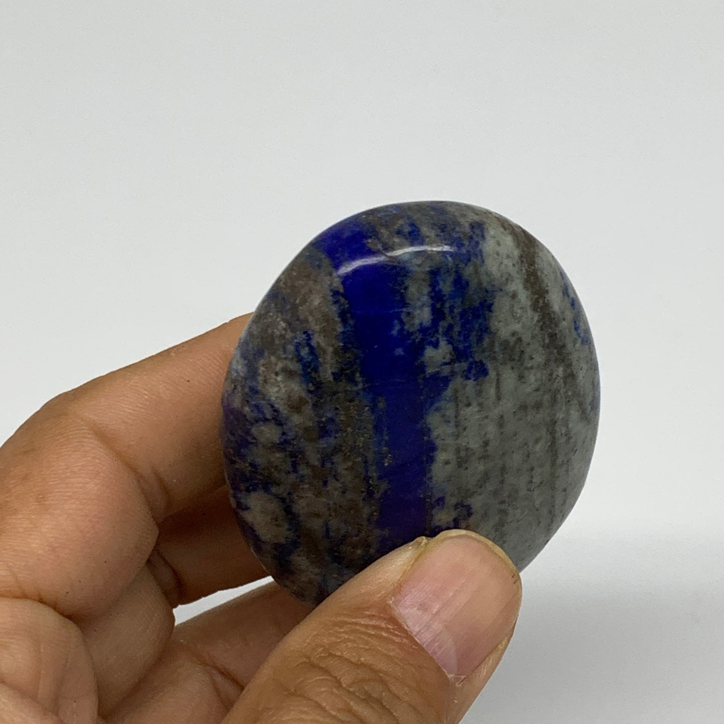 108.3g, 2.6"x1.8"x0.9", Natural Lapis Lazuli Palm Stone @Afghanistan, B36691