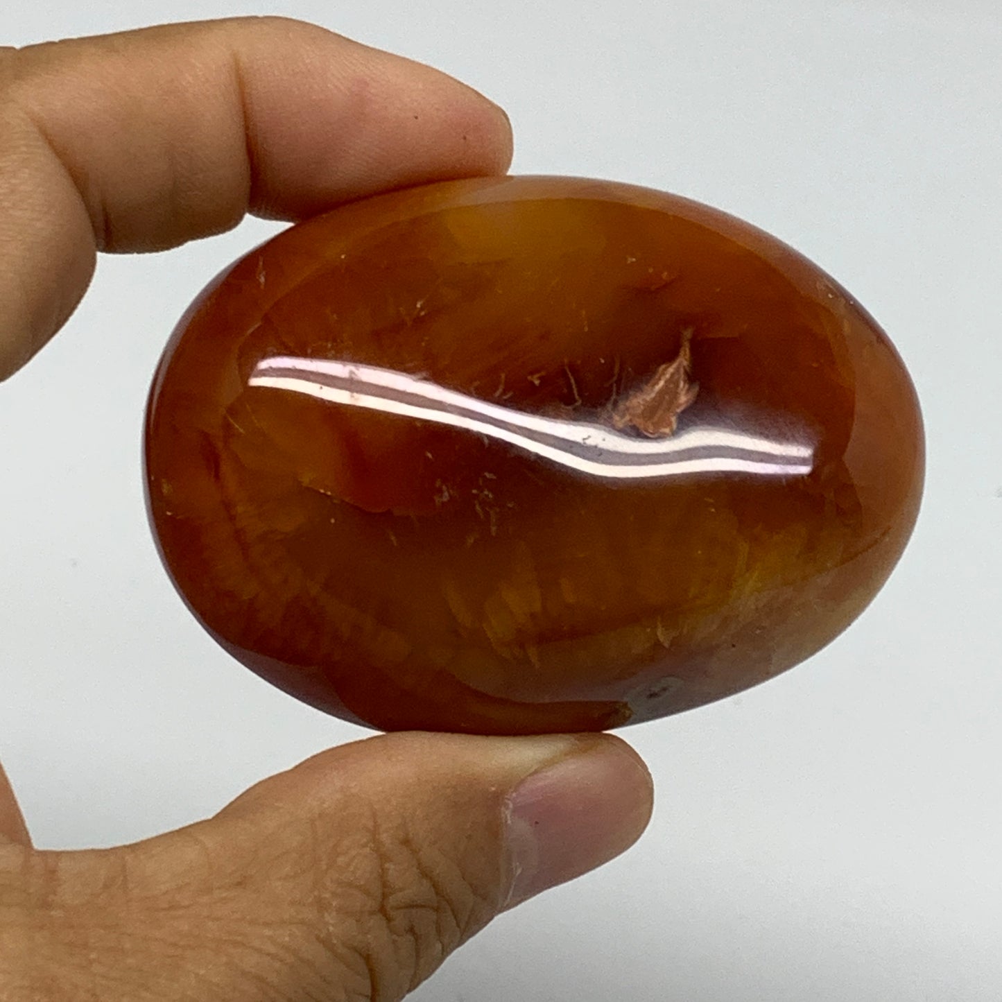 217.7g, 2.5"-2.5", 2pcs, Red Carnelian Palm-Stone Gem Crystal Polished, B37602